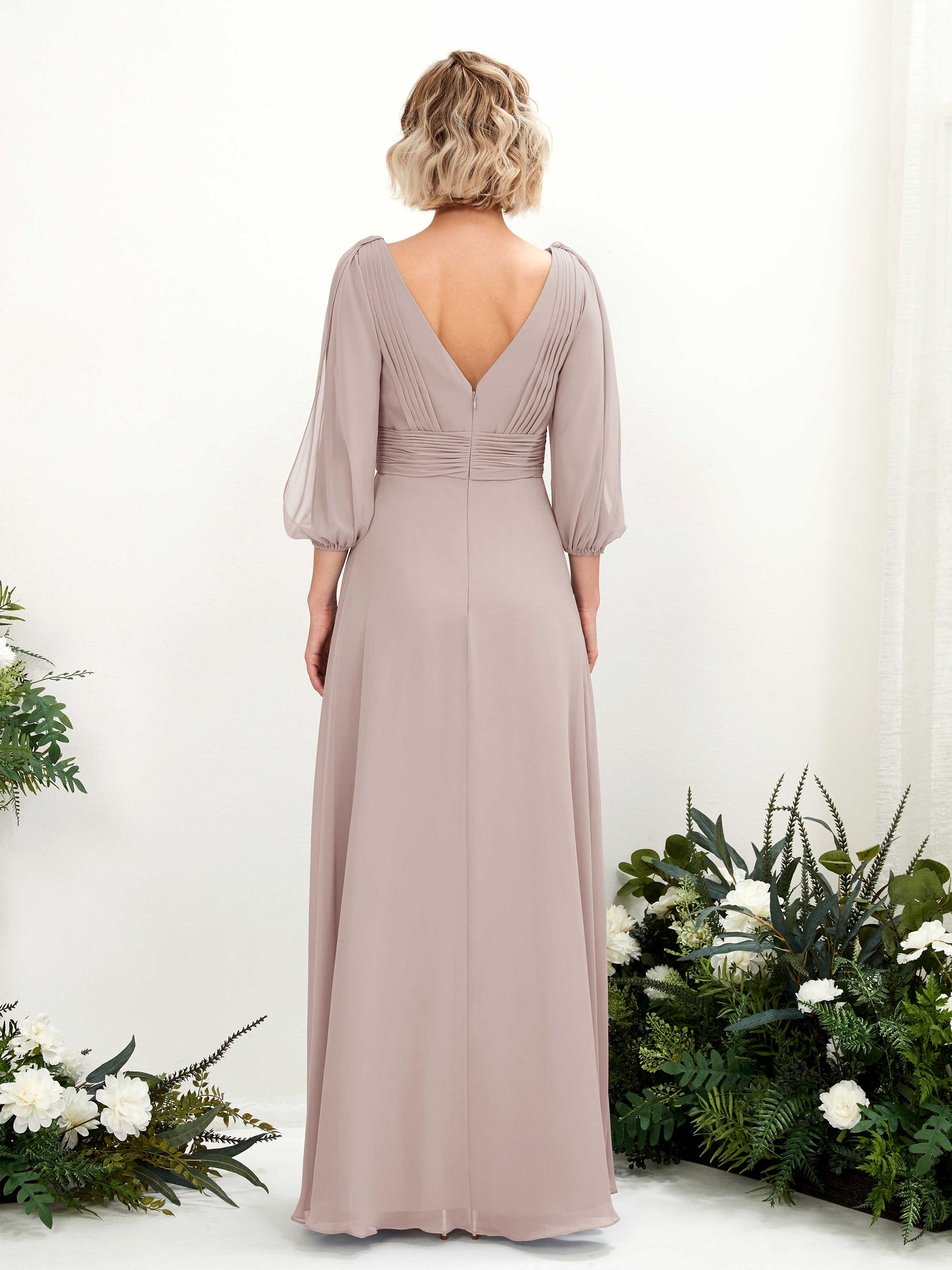 Antonia Taupe Long Sleeve Maxi Dress