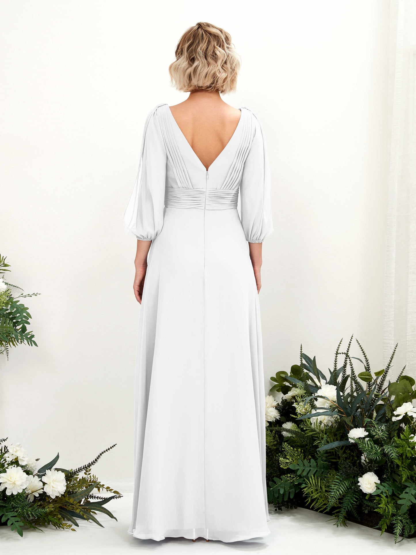 Antonia White Long Sleeve Maxi Dress