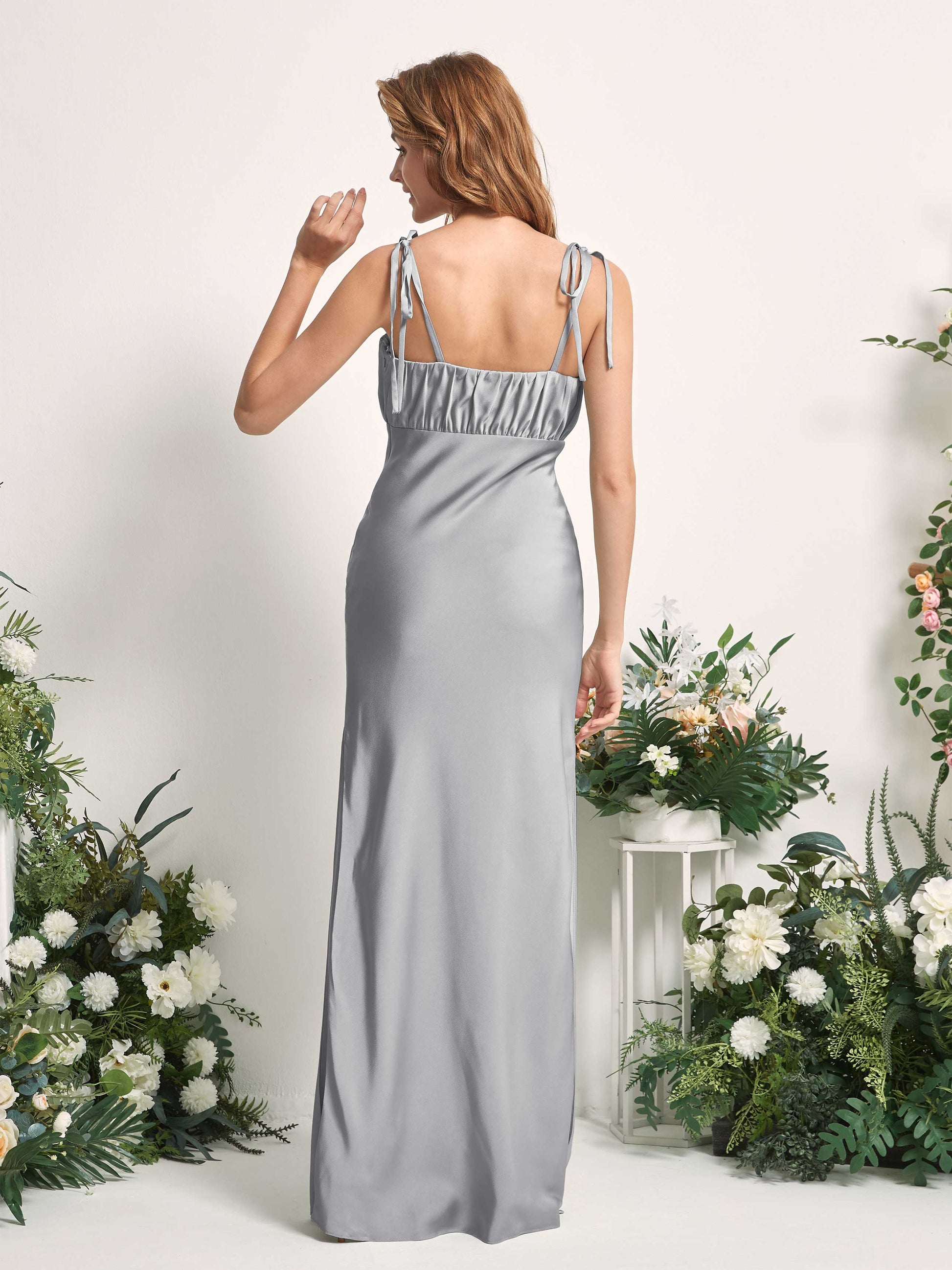 Avery Dove Satin Sleeveless Maxi Dress