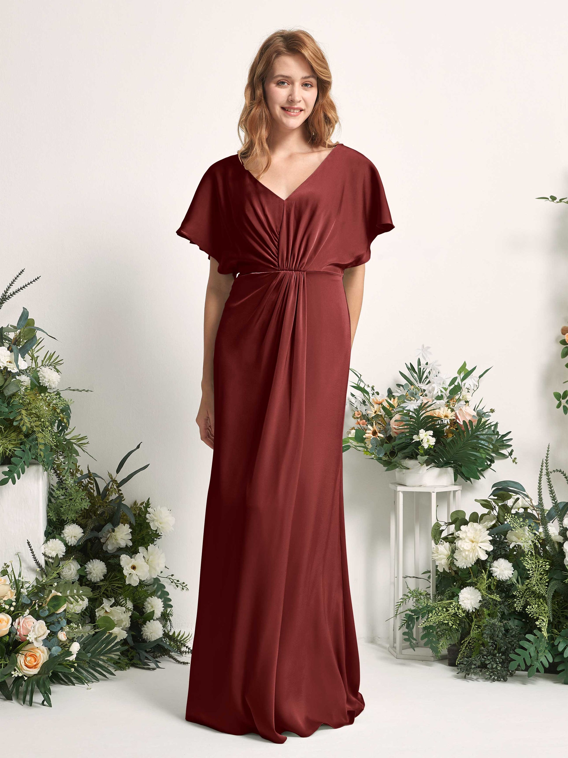 Bailey Burgundy Satin Maxi Dress