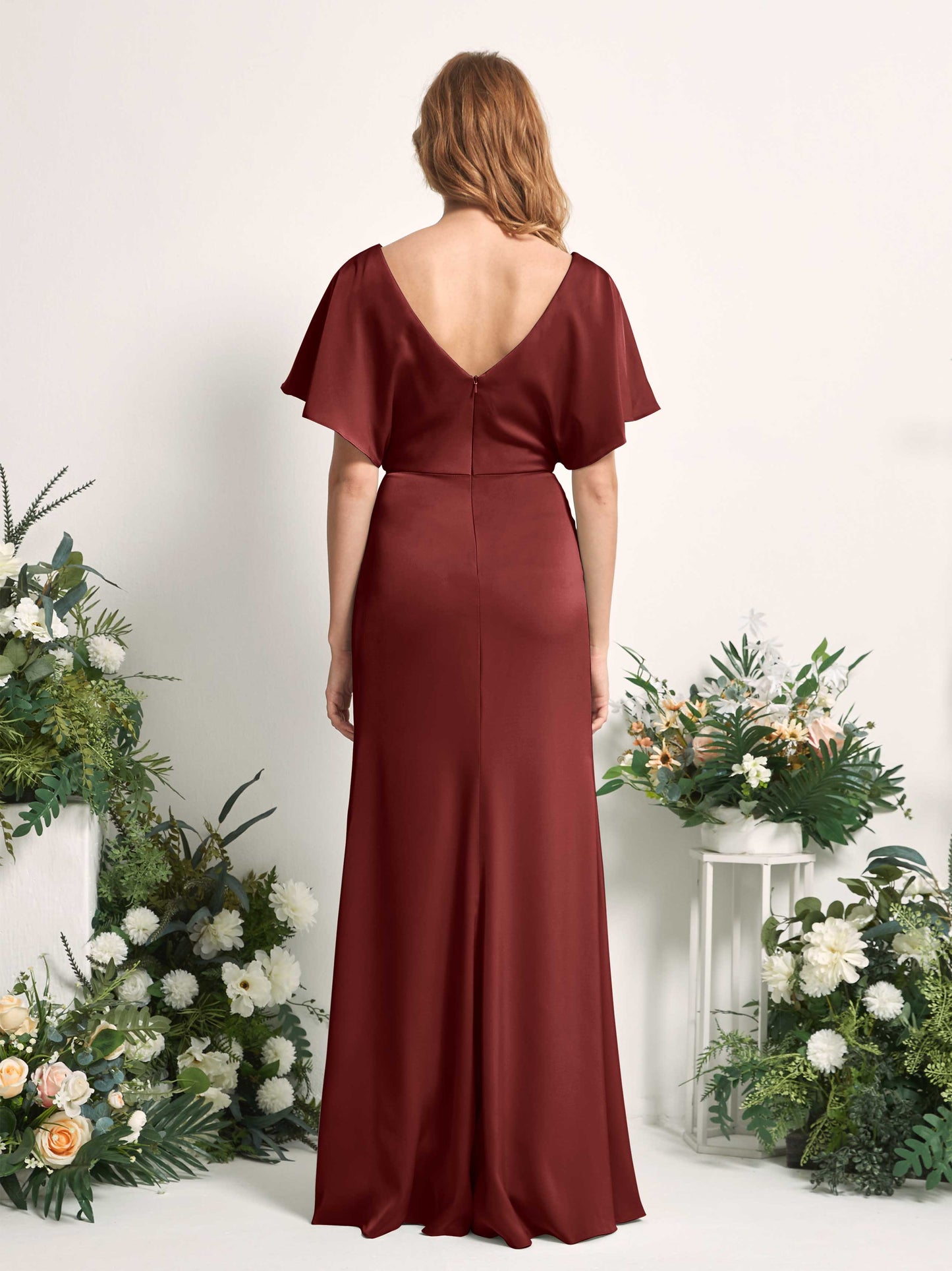 Bailey Burgundy Satin Maxi Dress