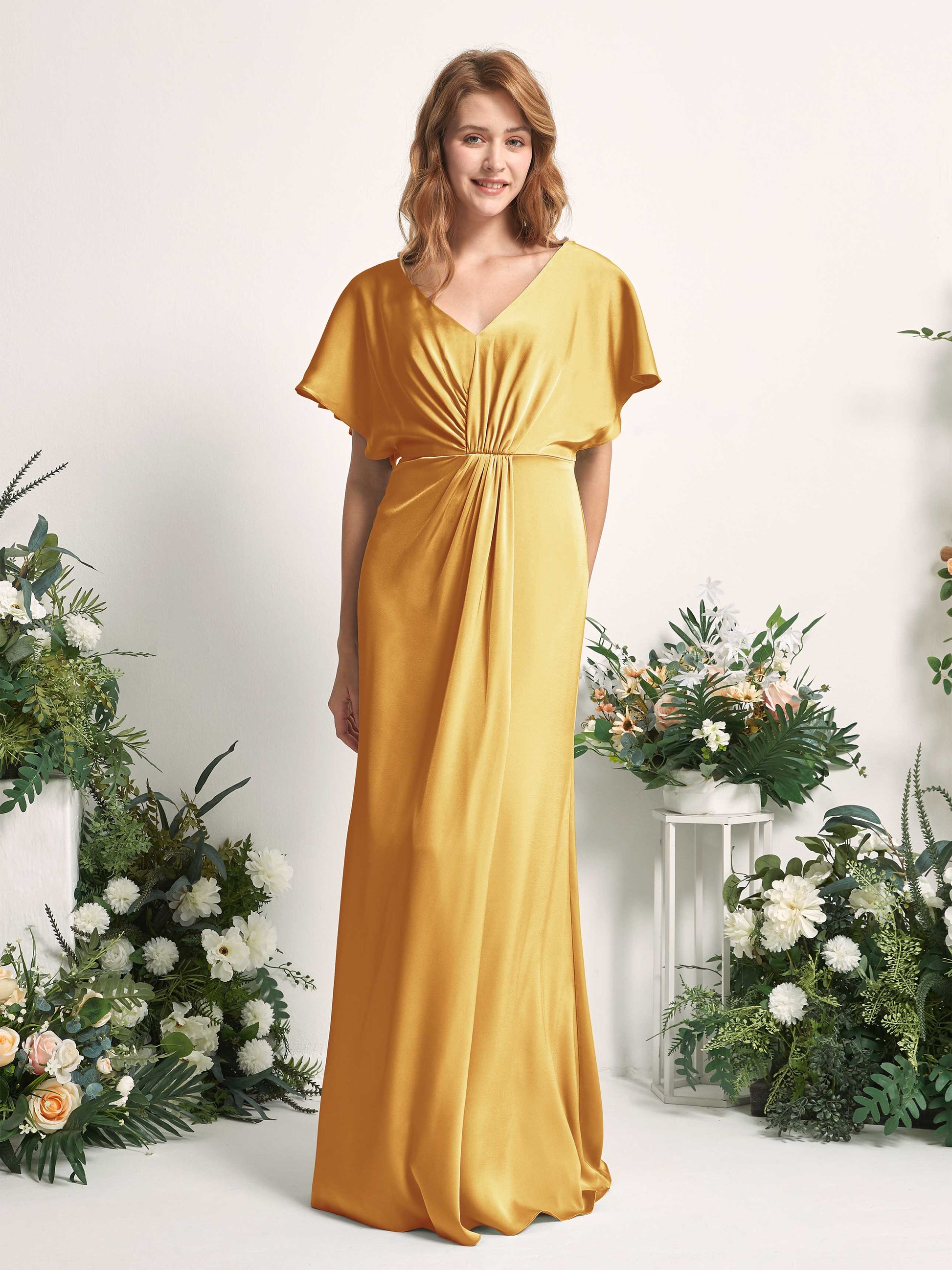 Bailey Canary Satin Maxi Dress