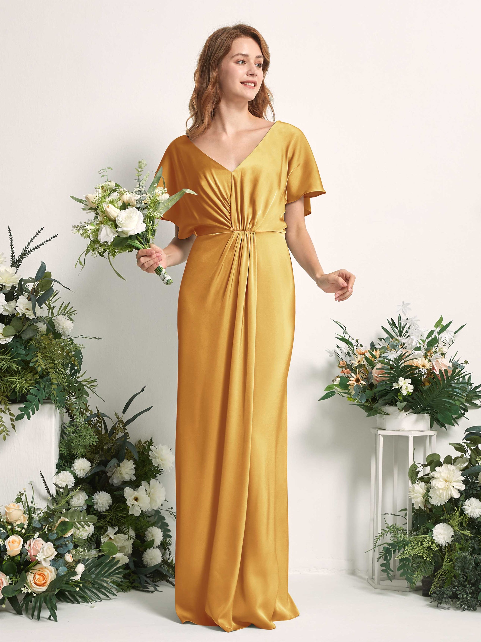 Bailey Canary Satin Maxi Dress