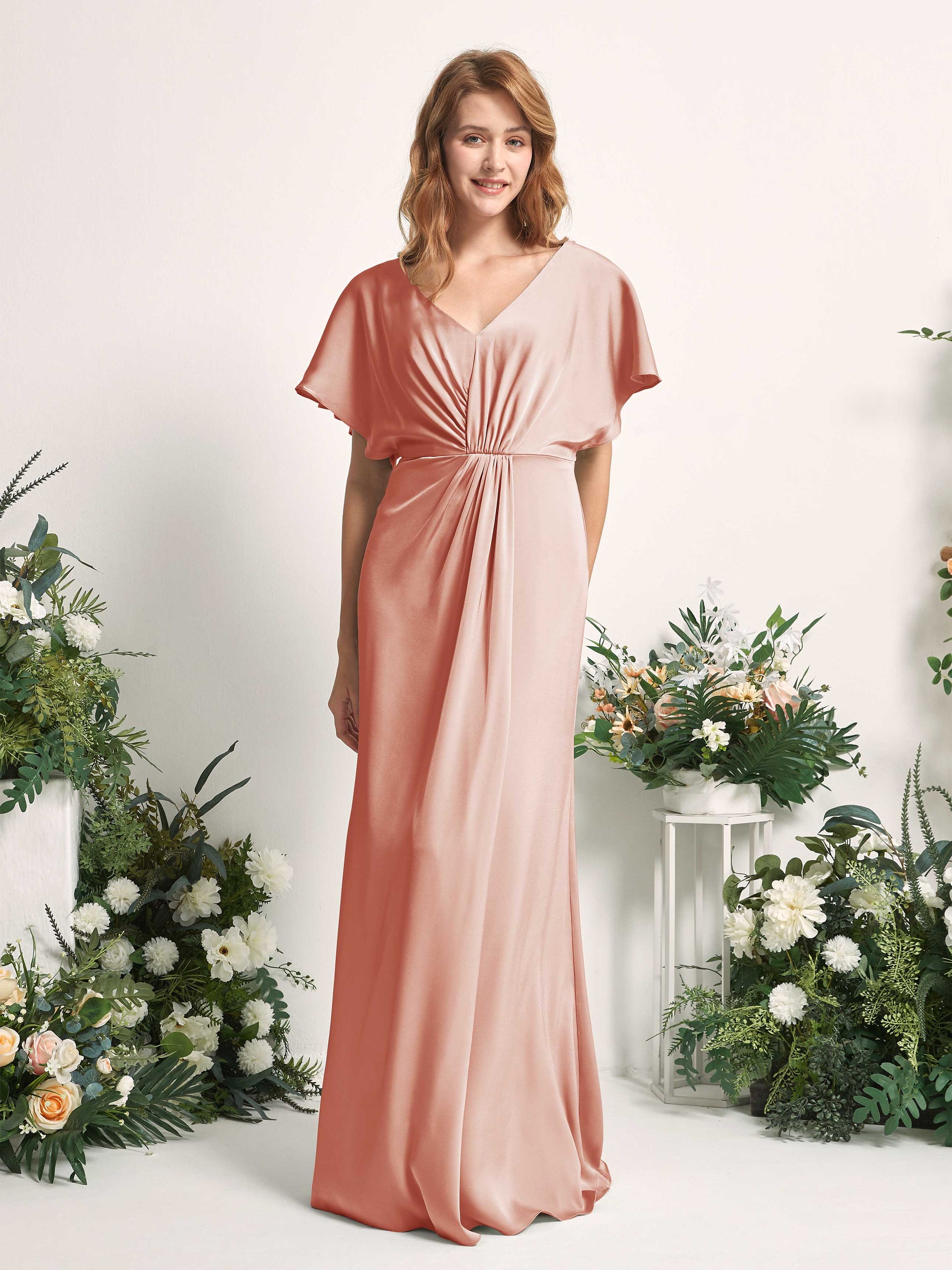 Bailey Cantaloupe Satin Maxi Dress