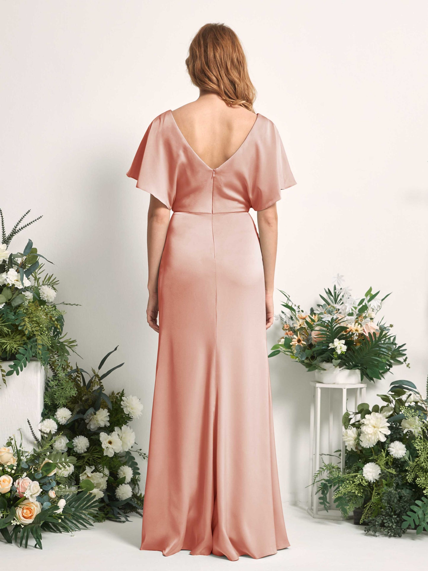 Bailey Cantaloupe Satin Maxi Dress