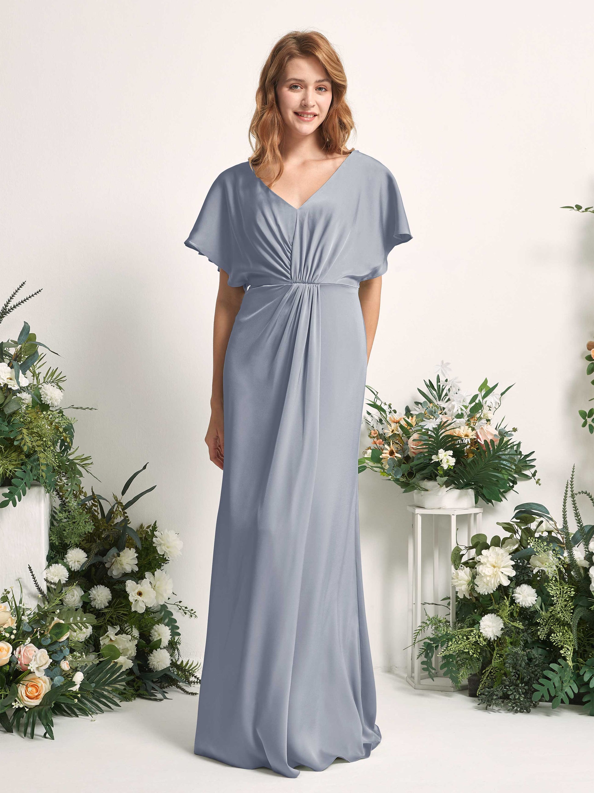 Bailey Dusty Blue Satin Maxi Dress