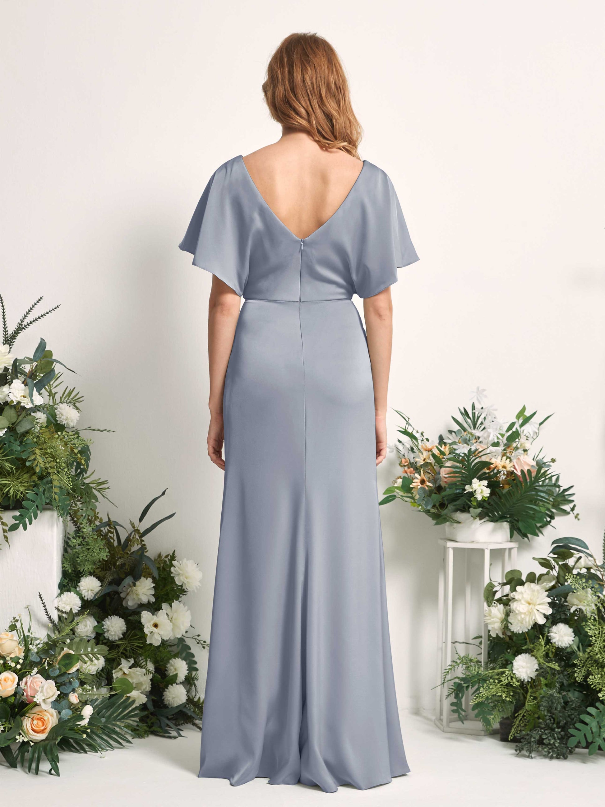 Bailey Dusty Blue Satin Maxi Dress