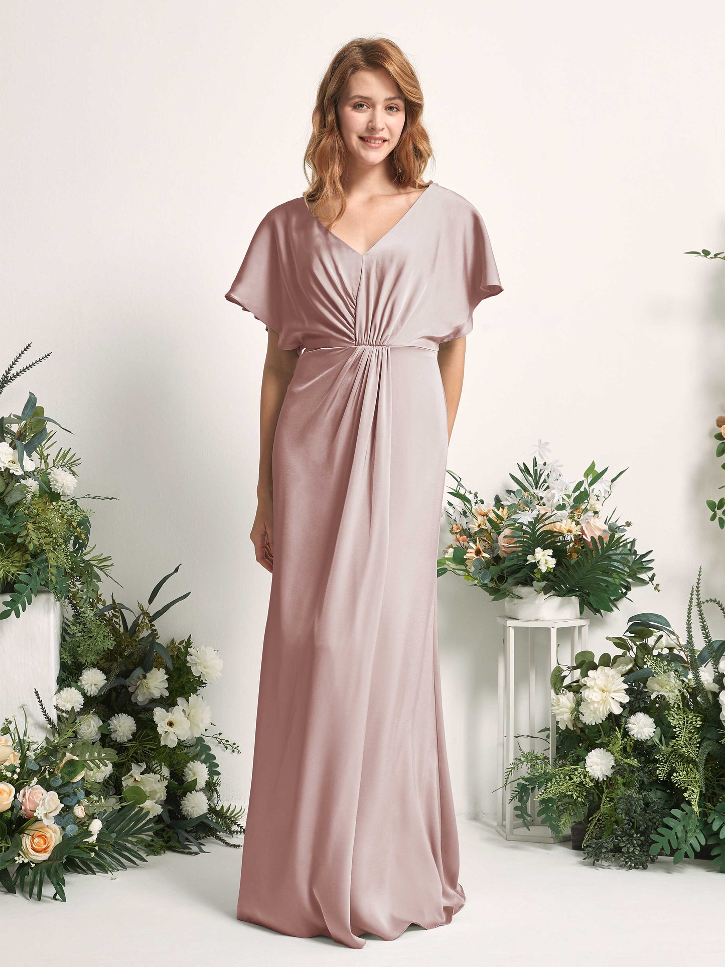 Bailey Dusty Rose Satin Maxi Dress