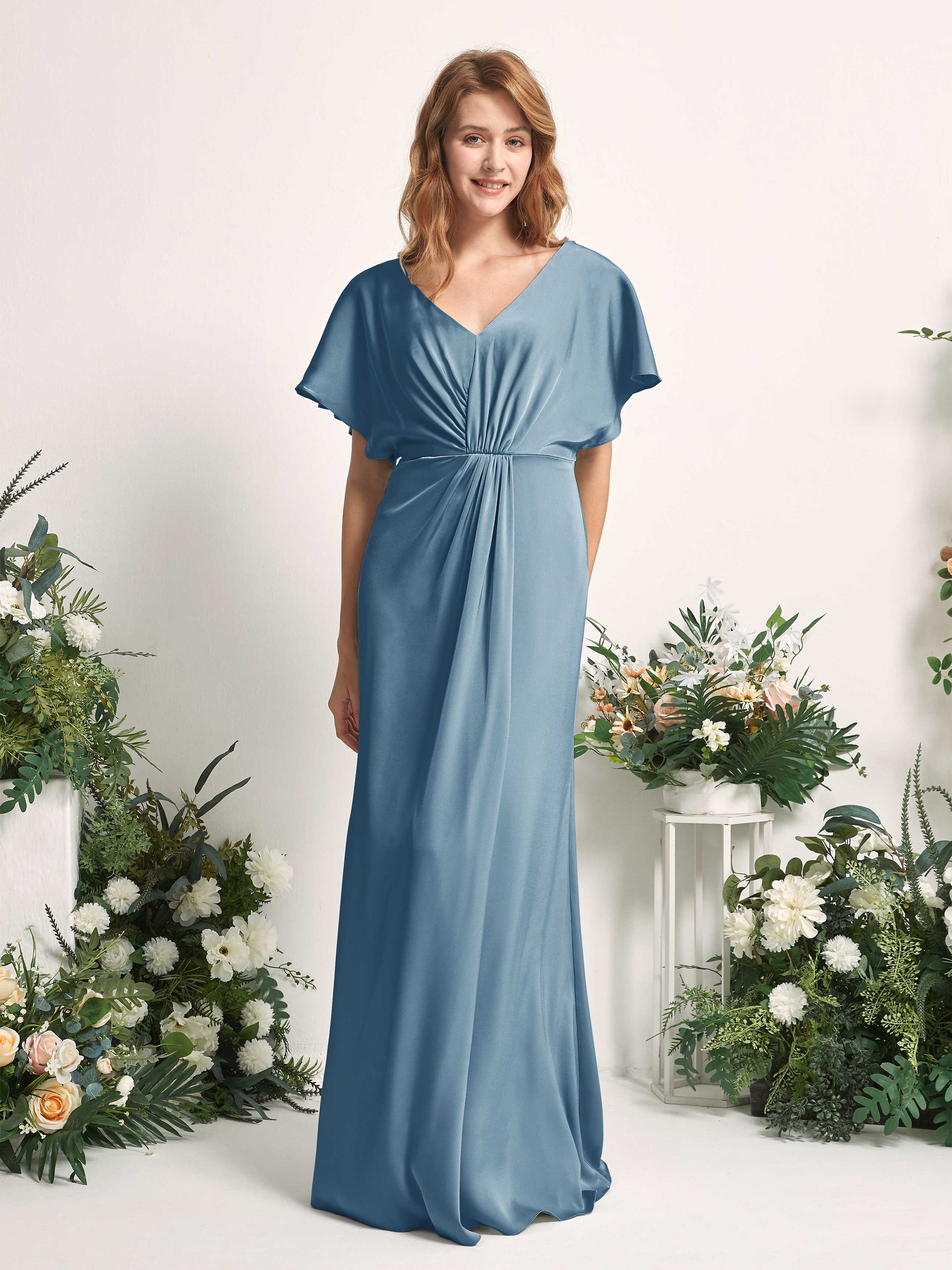 Bailey Ink blue Satin Maxi Dress