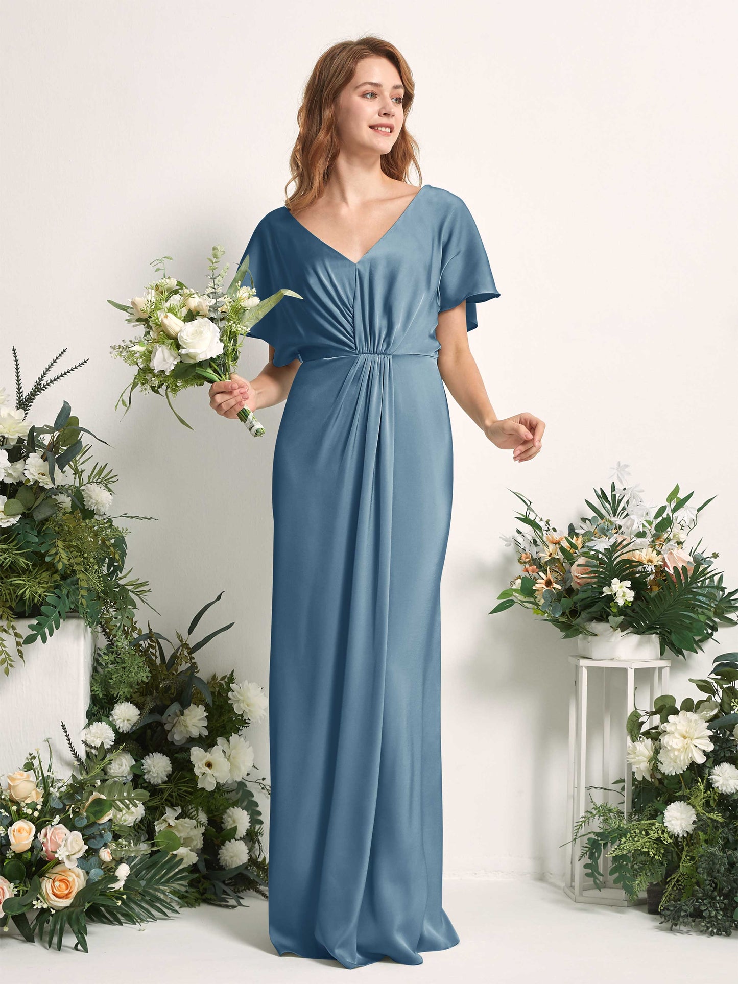 Bailey Ink blue Satin Maxi Dress