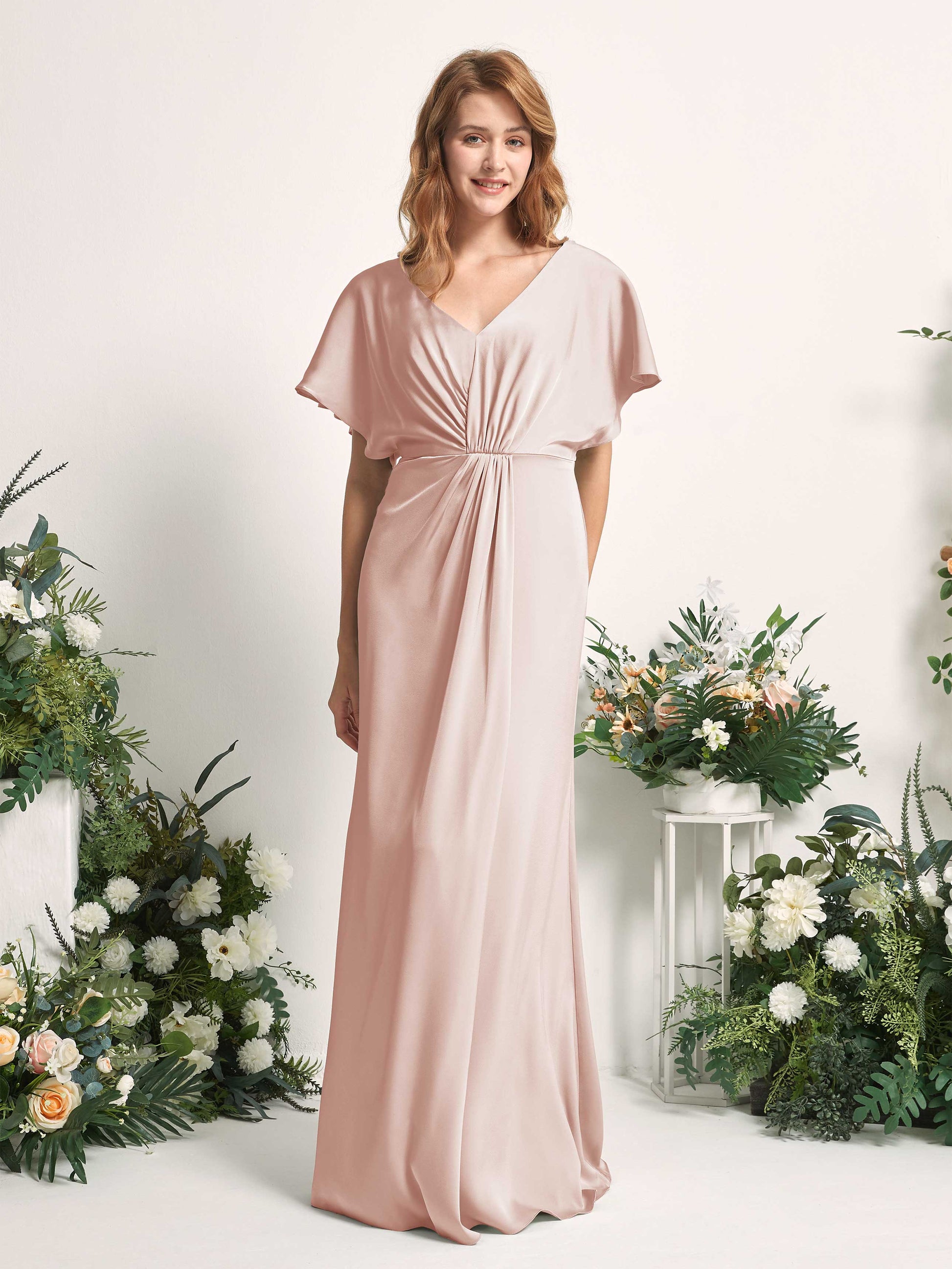 Bailey Pearl Pink Satin Maxi Dress