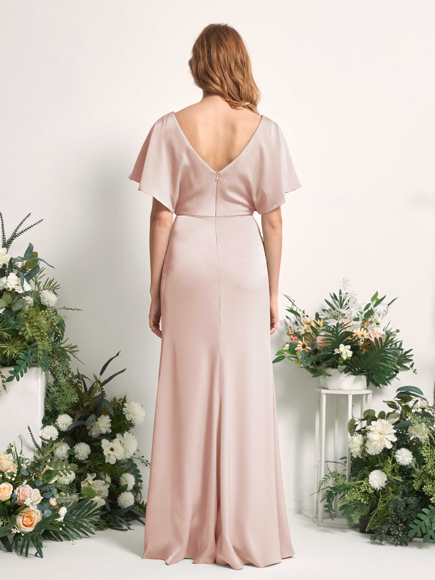 Bailey Pearl Pink Satin Maxi Dress