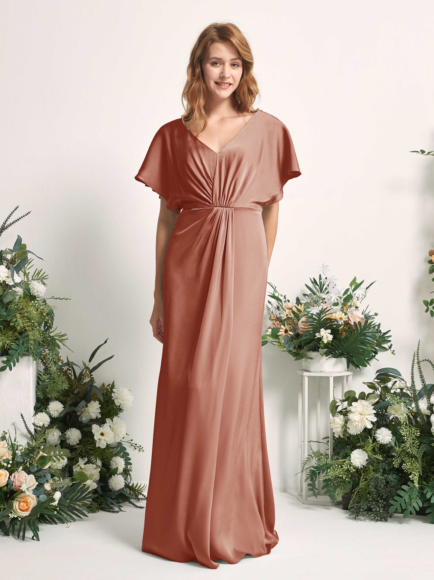 Bailey Raw Sienna Satin Maxi Dress