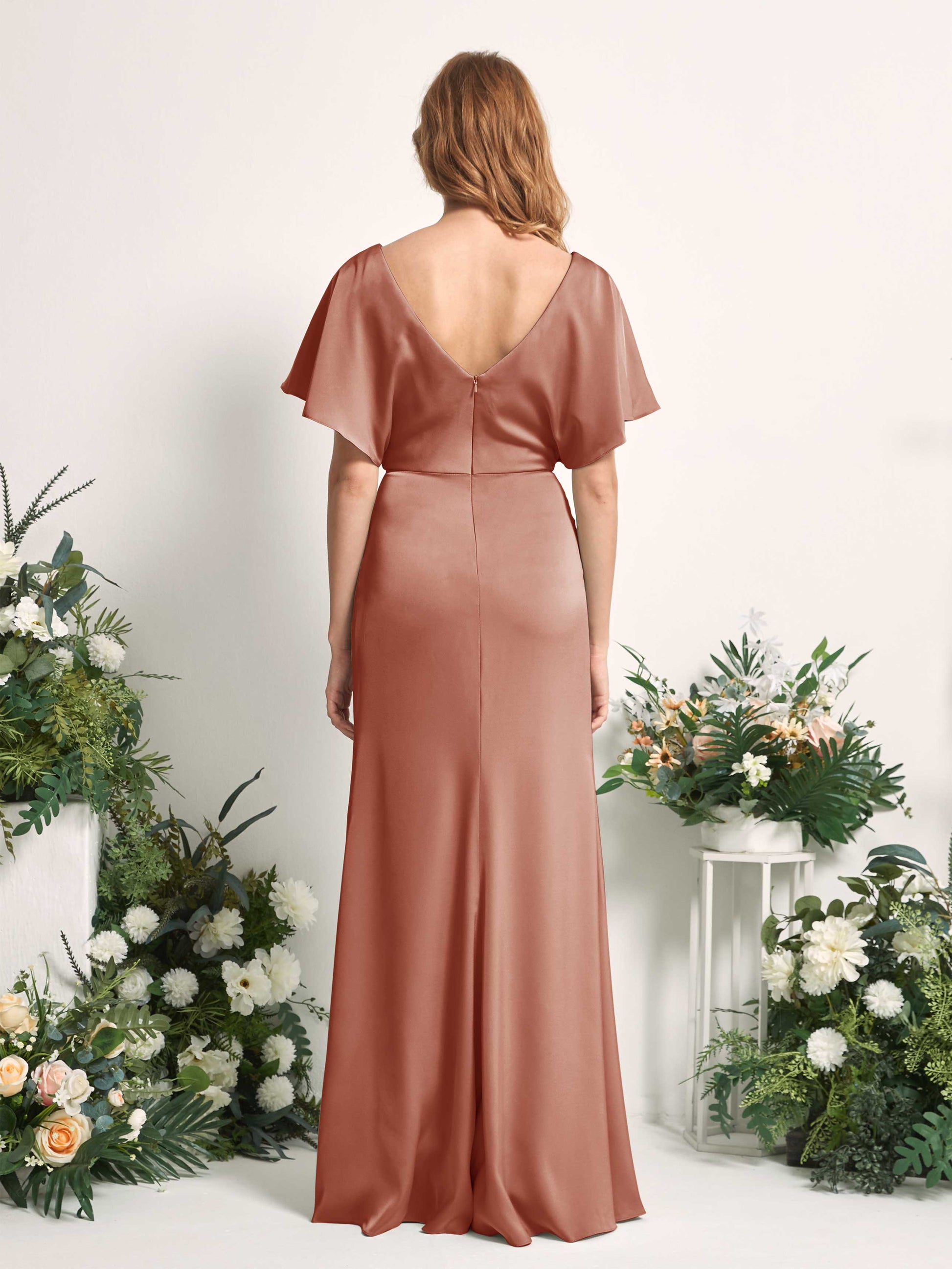 Bailey Raw Sienna Satin Maxi Dress