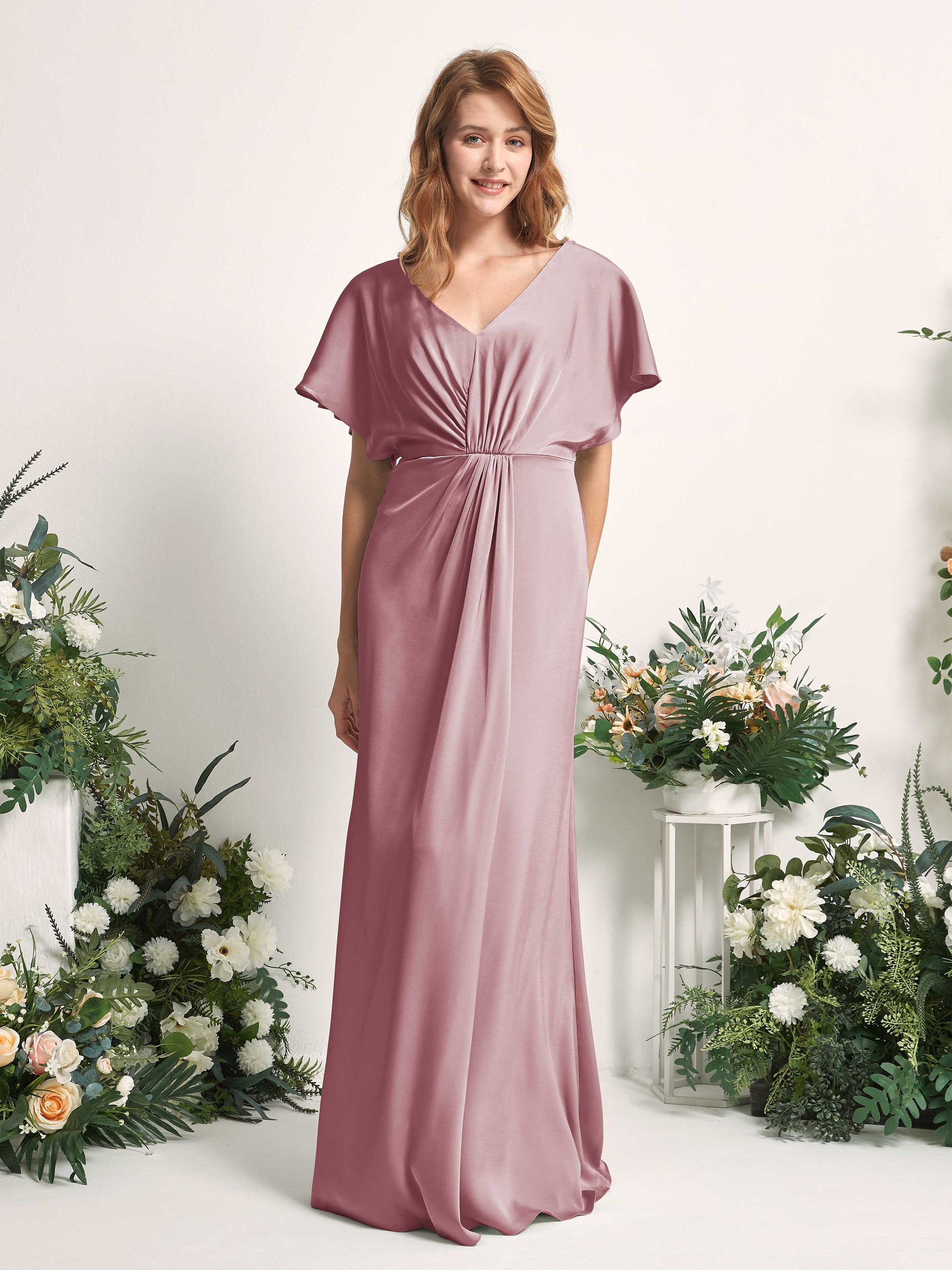 Bailey Rose Quartz Satin Maxi Dress