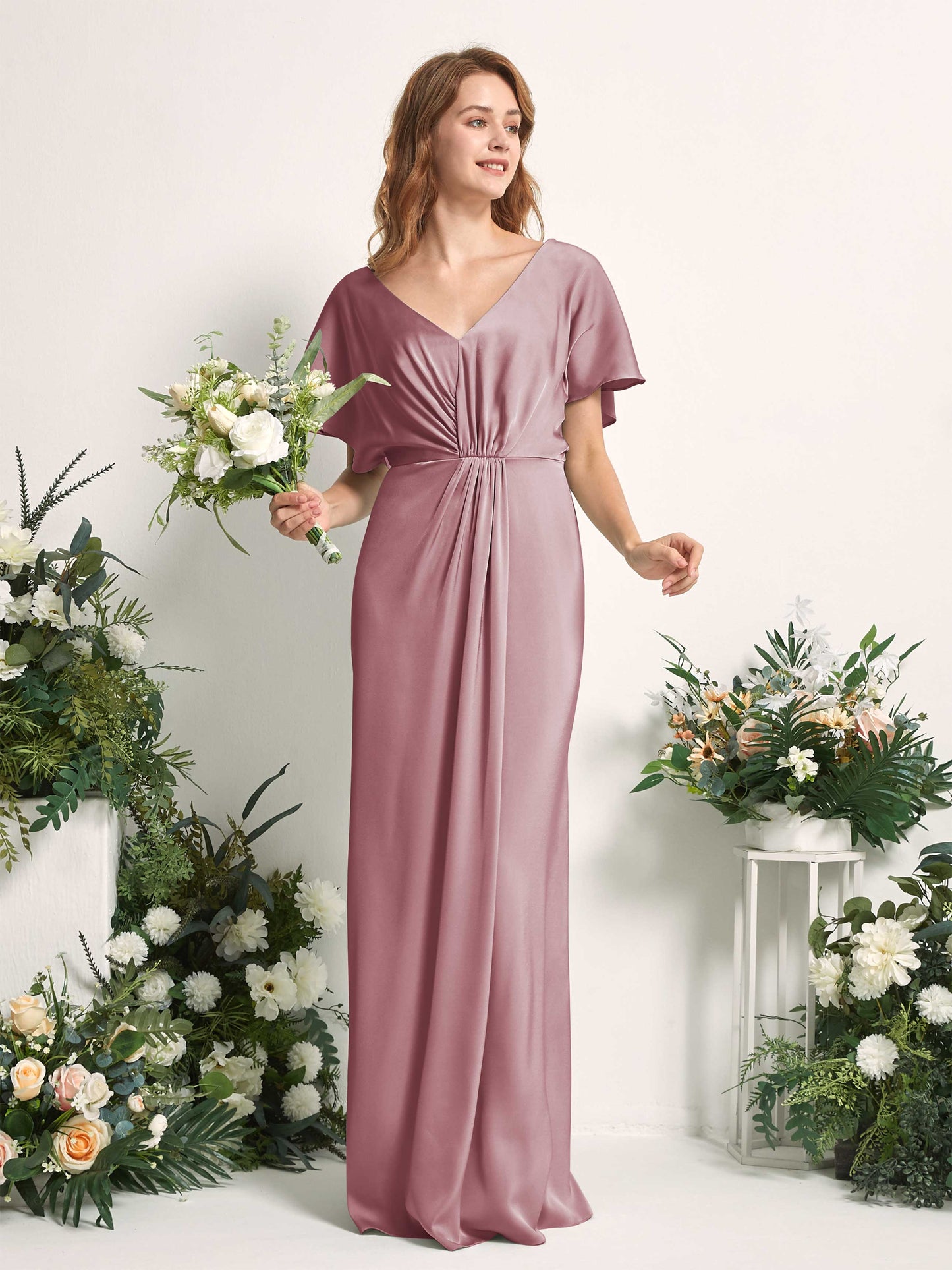 Bailey Rose Quartz Satin Maxi Dress