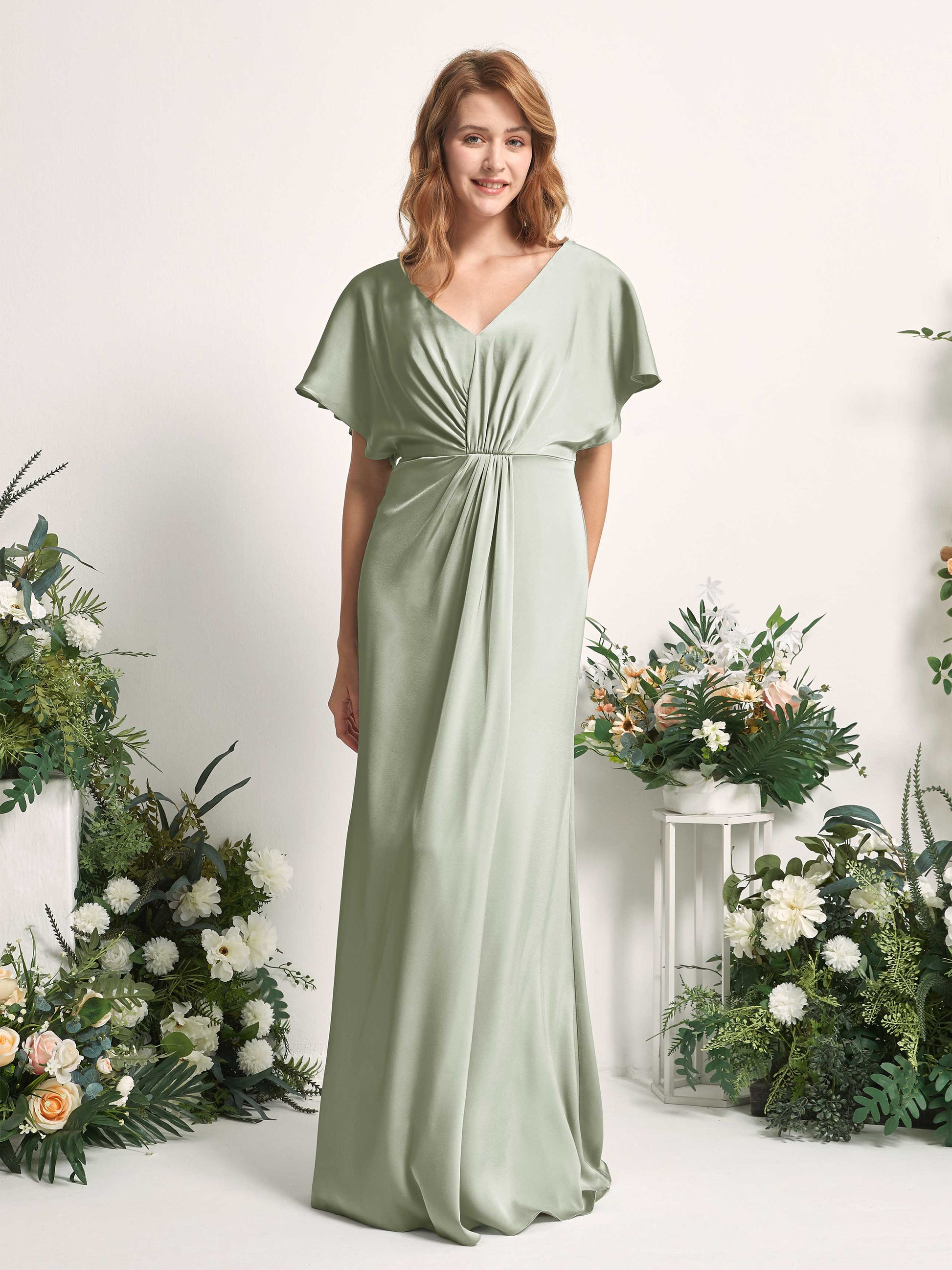 Bailey Sage Green Satin Maxi Dress