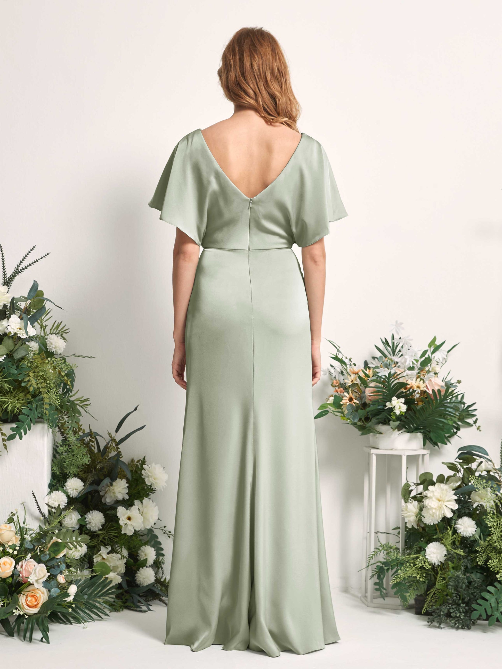 Bailey Sage Green Satin Maxi Dress