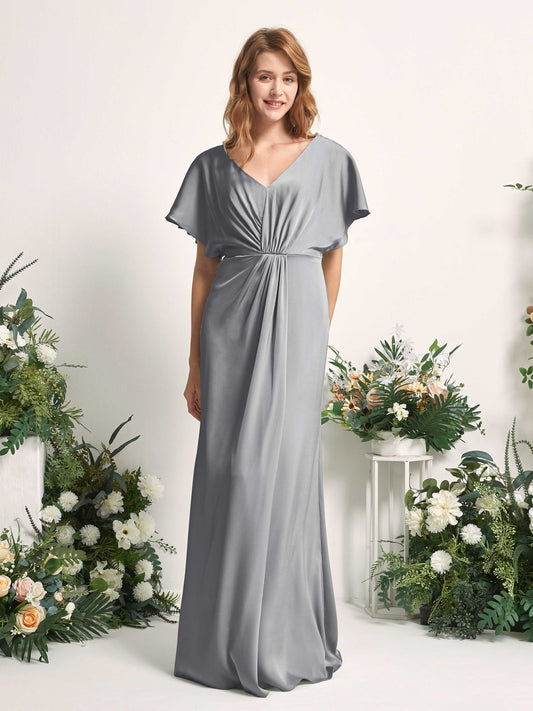 Bailey Steel Gray Satin Maxi Dress