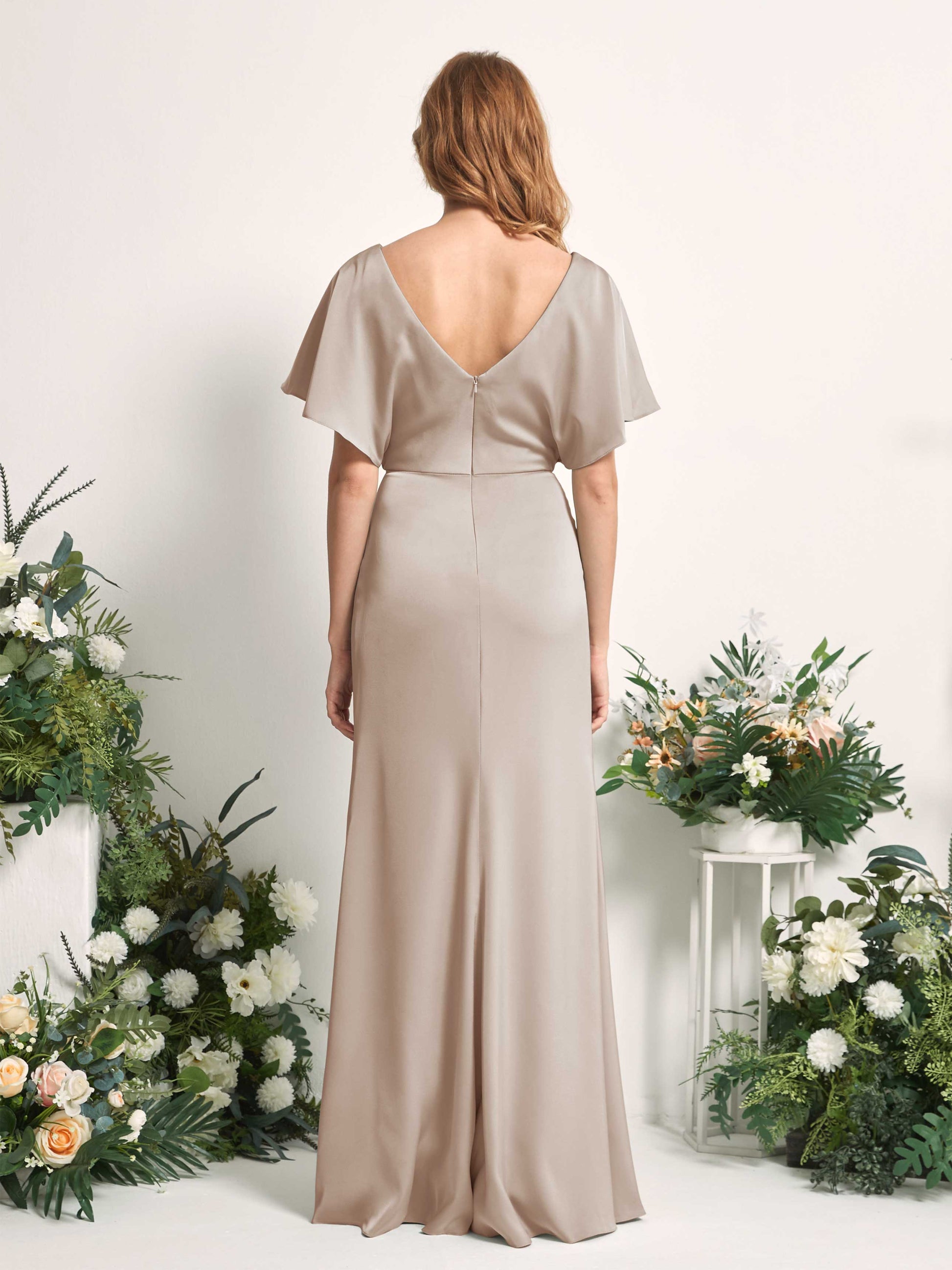 Bailey Taupe Satin Maxi Dress