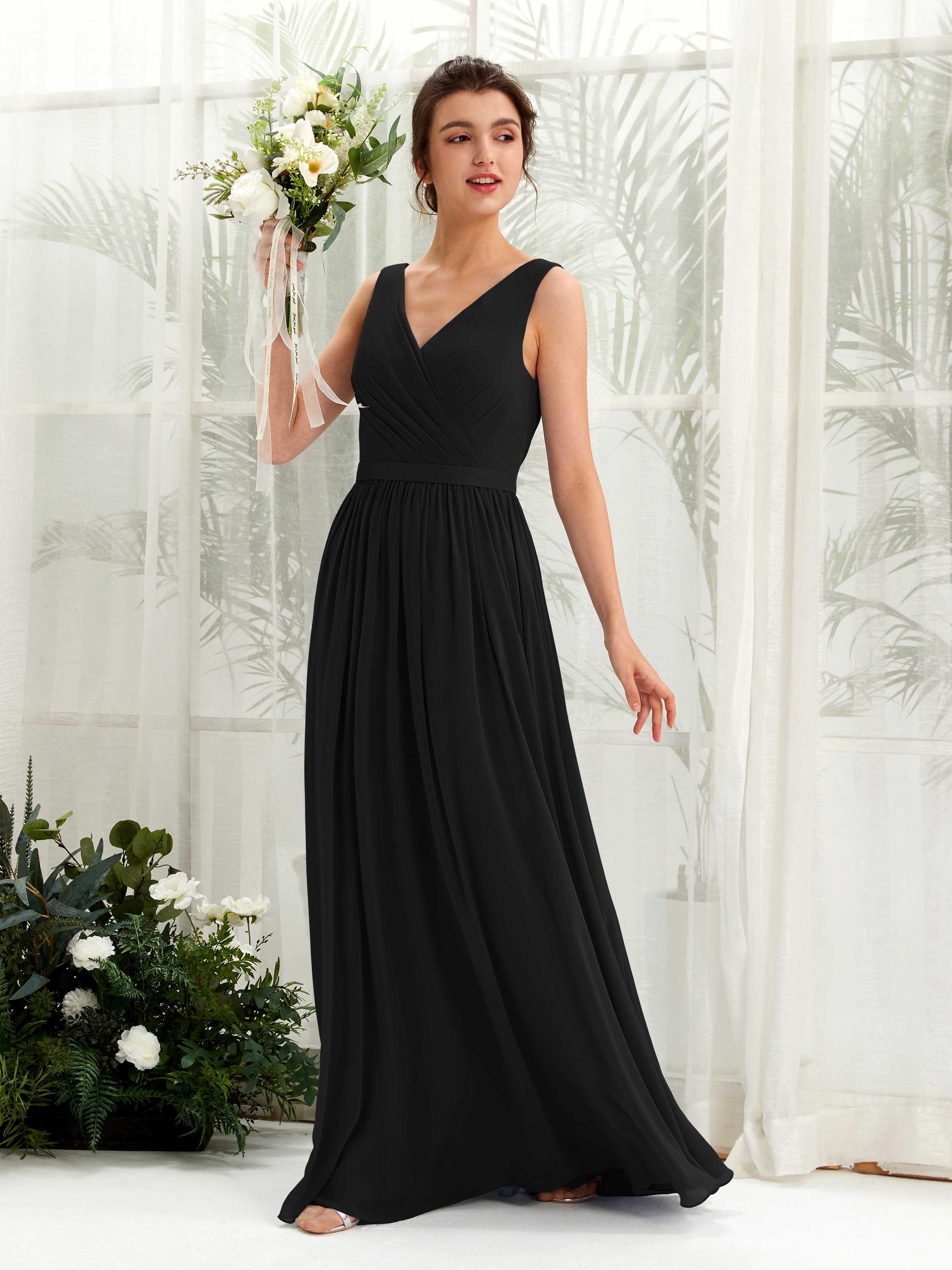 Barbara Black Sleeveless Maxi Dress