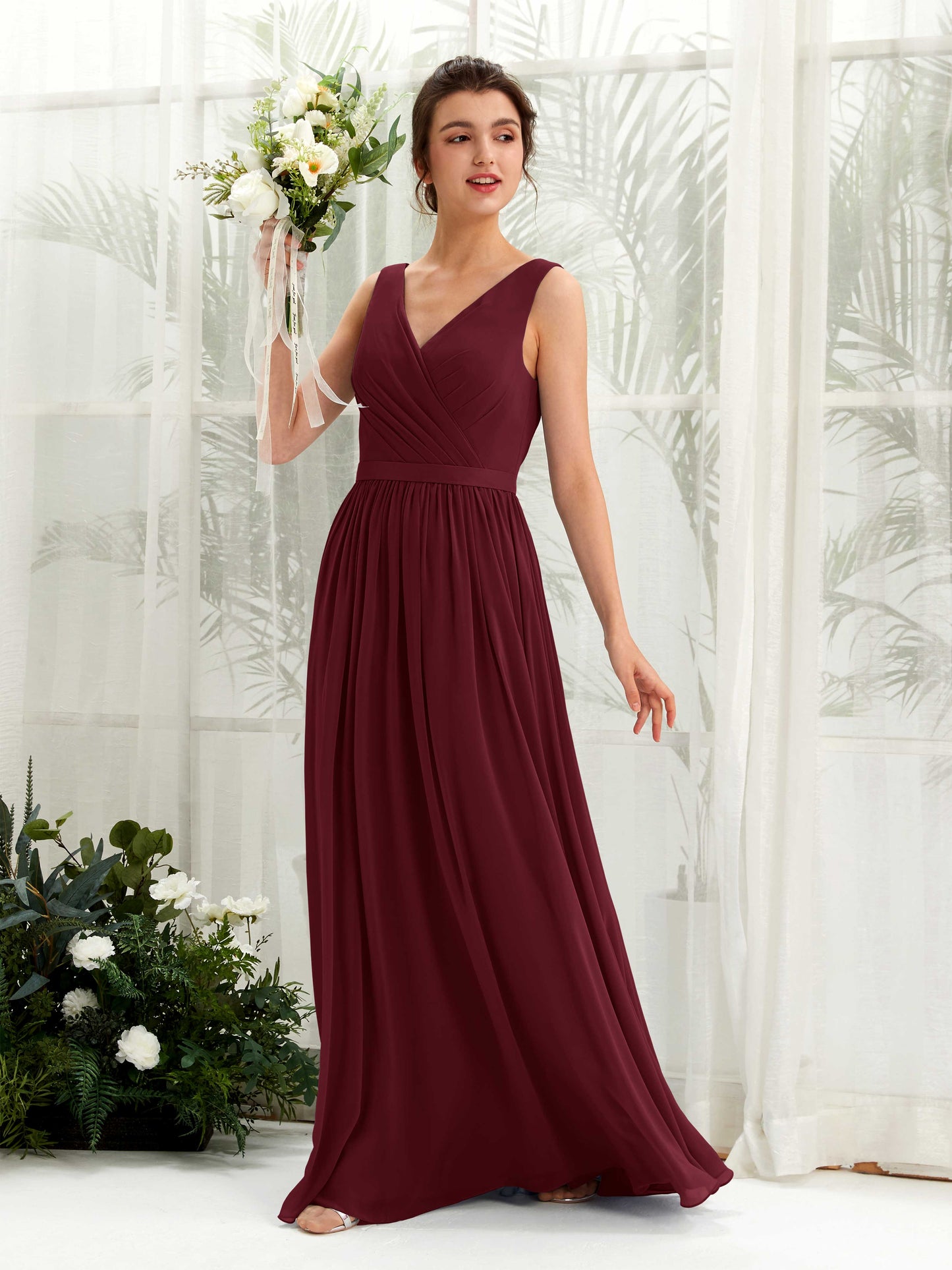 Barbara Burgundy Sleeveless Maxi Dress