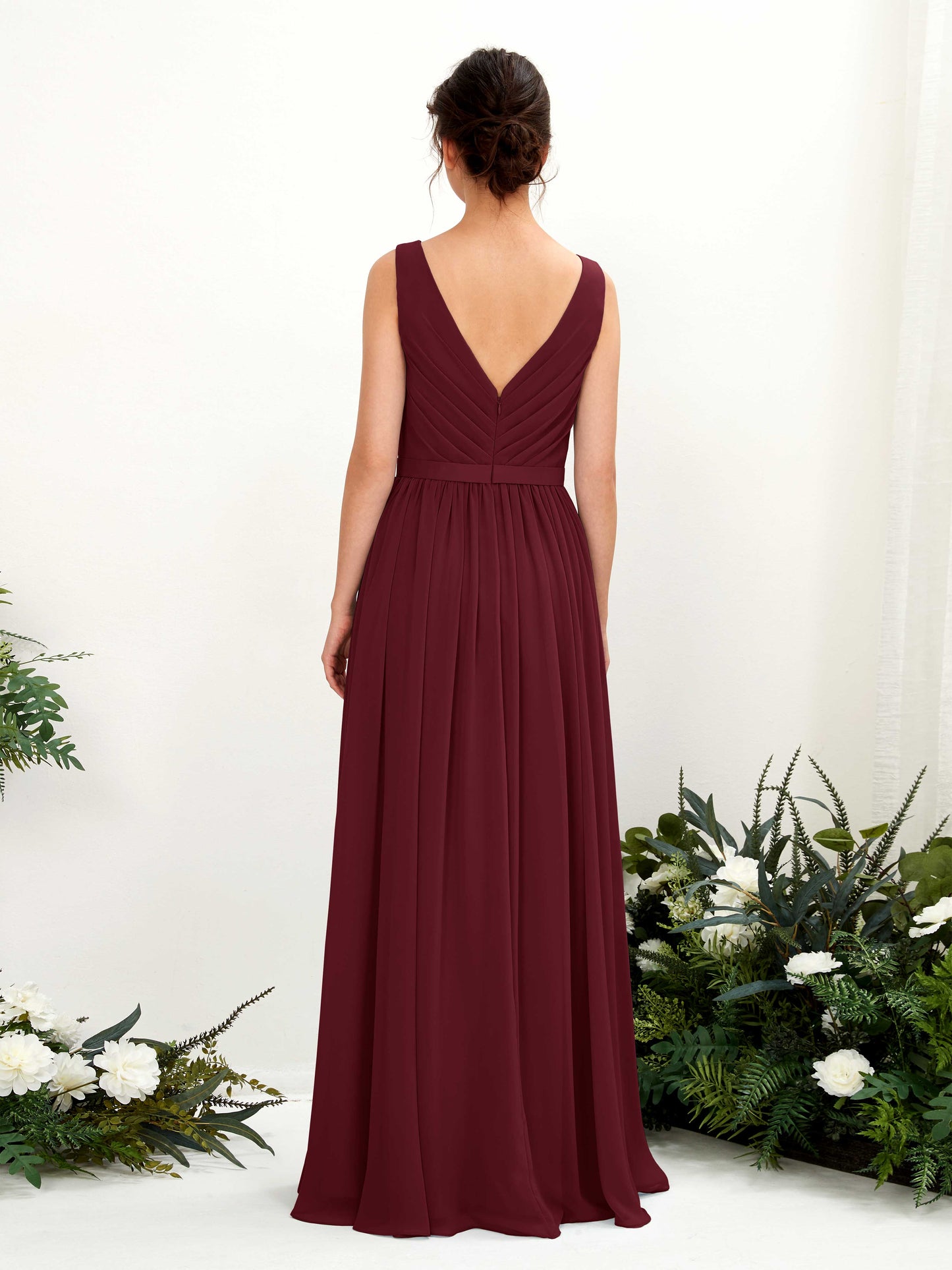 Barbara Burgundy Sleeveless Maxi Dress