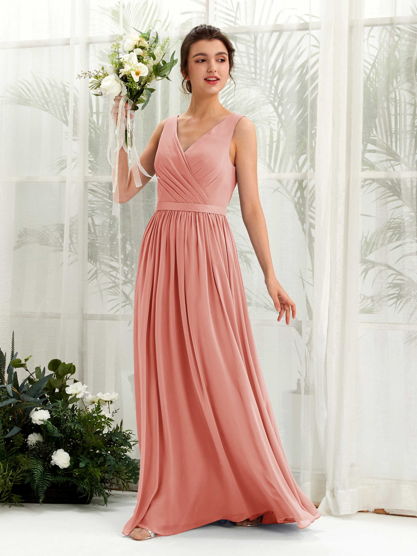 Barbara Champagne Rose Sleeveless Maxi Dress