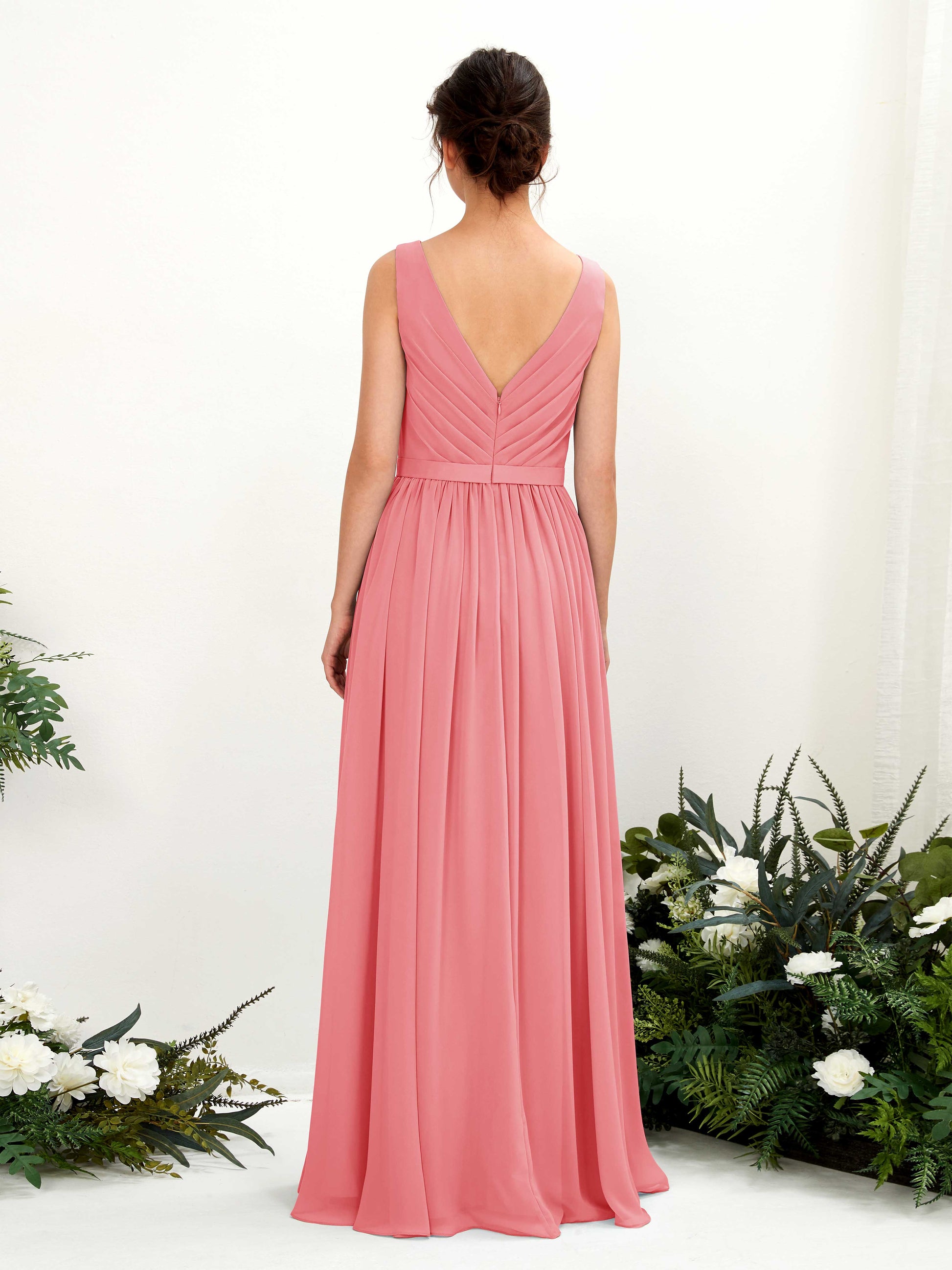 Barbara Coral Pink Sleeveless Maxi Dress