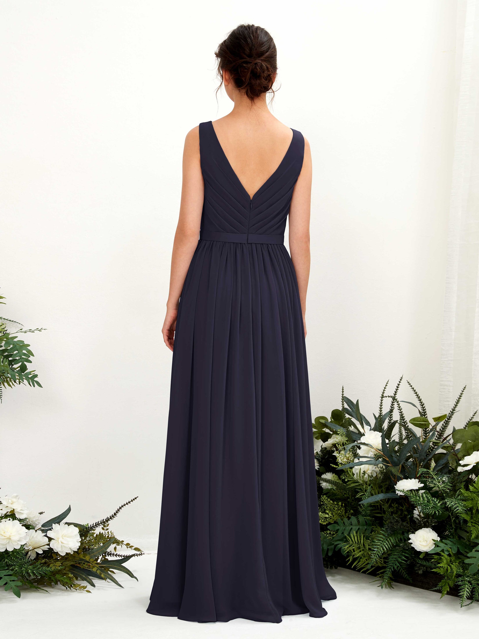 Barbara Dark Navy Sleeveless Maxi Dress