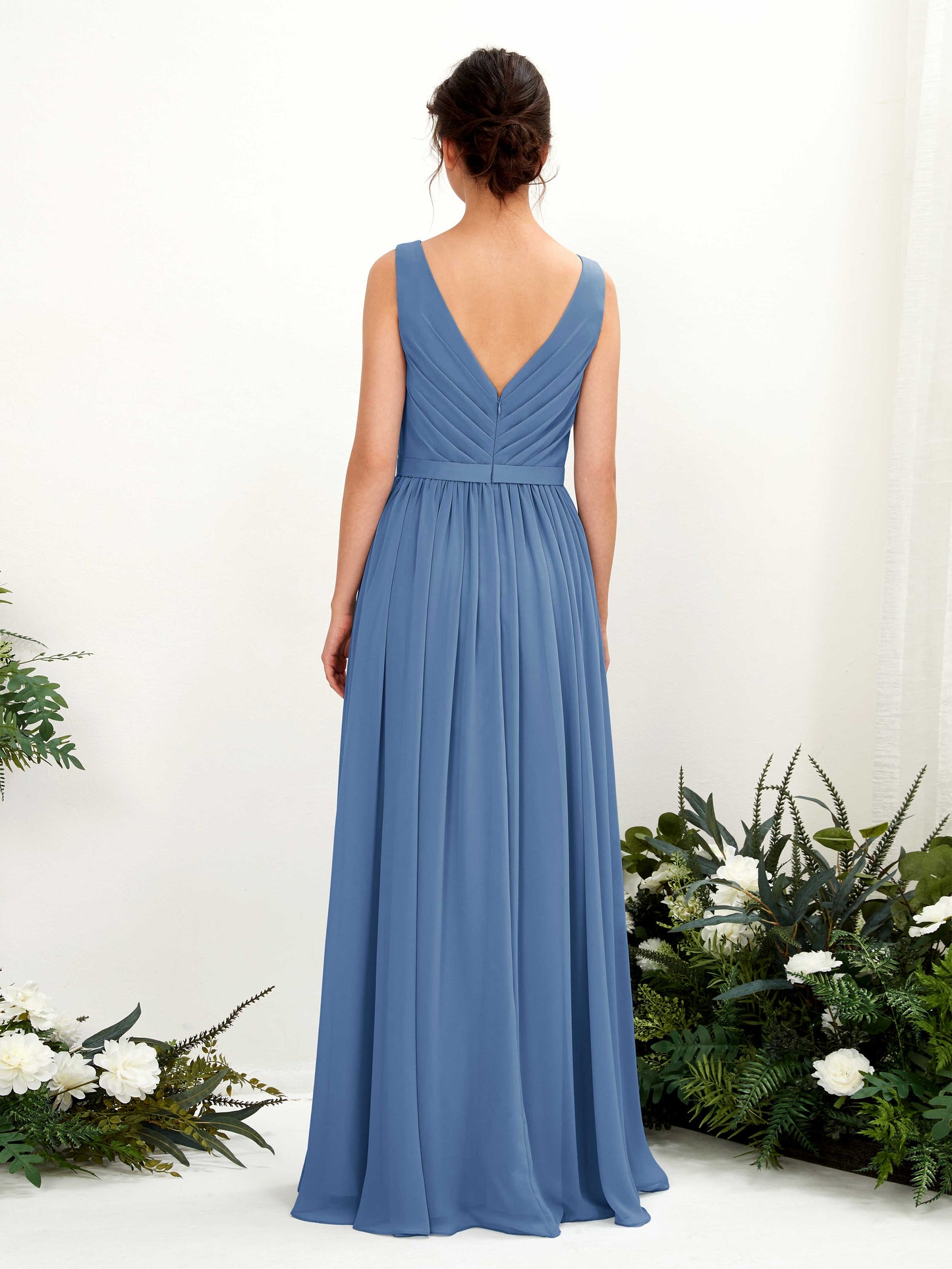 Barbara Dusty Blue Sleeveless Maxi Dress