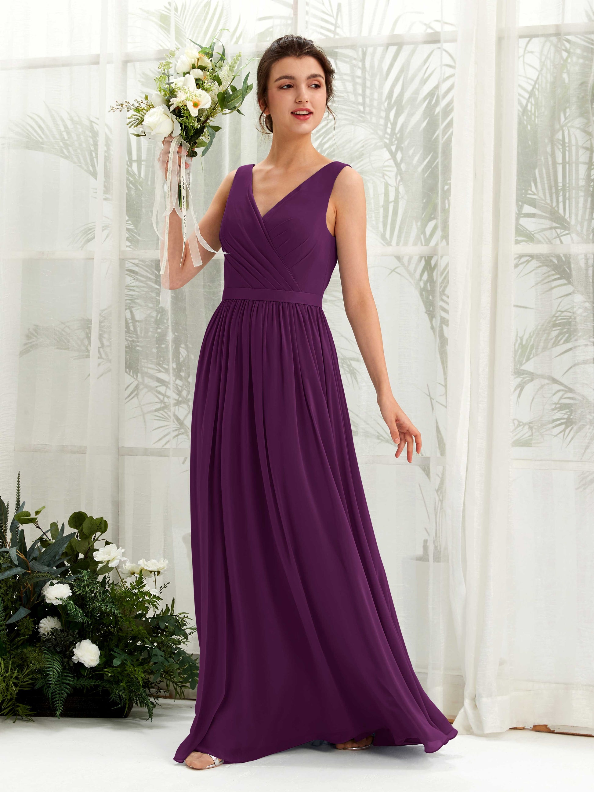 Barbara Grape Sleeveless Maxi Dress