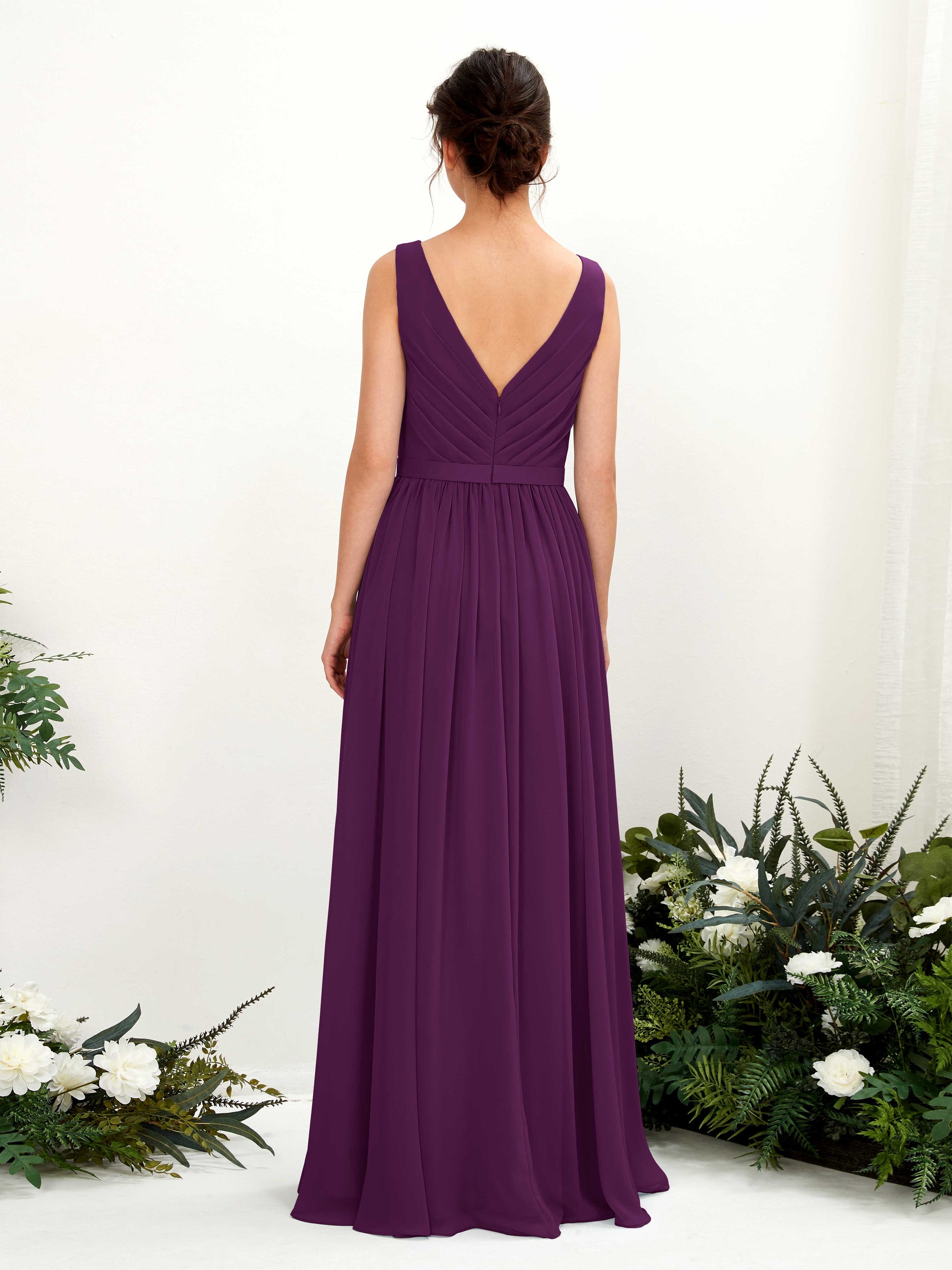 Barbara Grape Sleeveless Maxi Dress