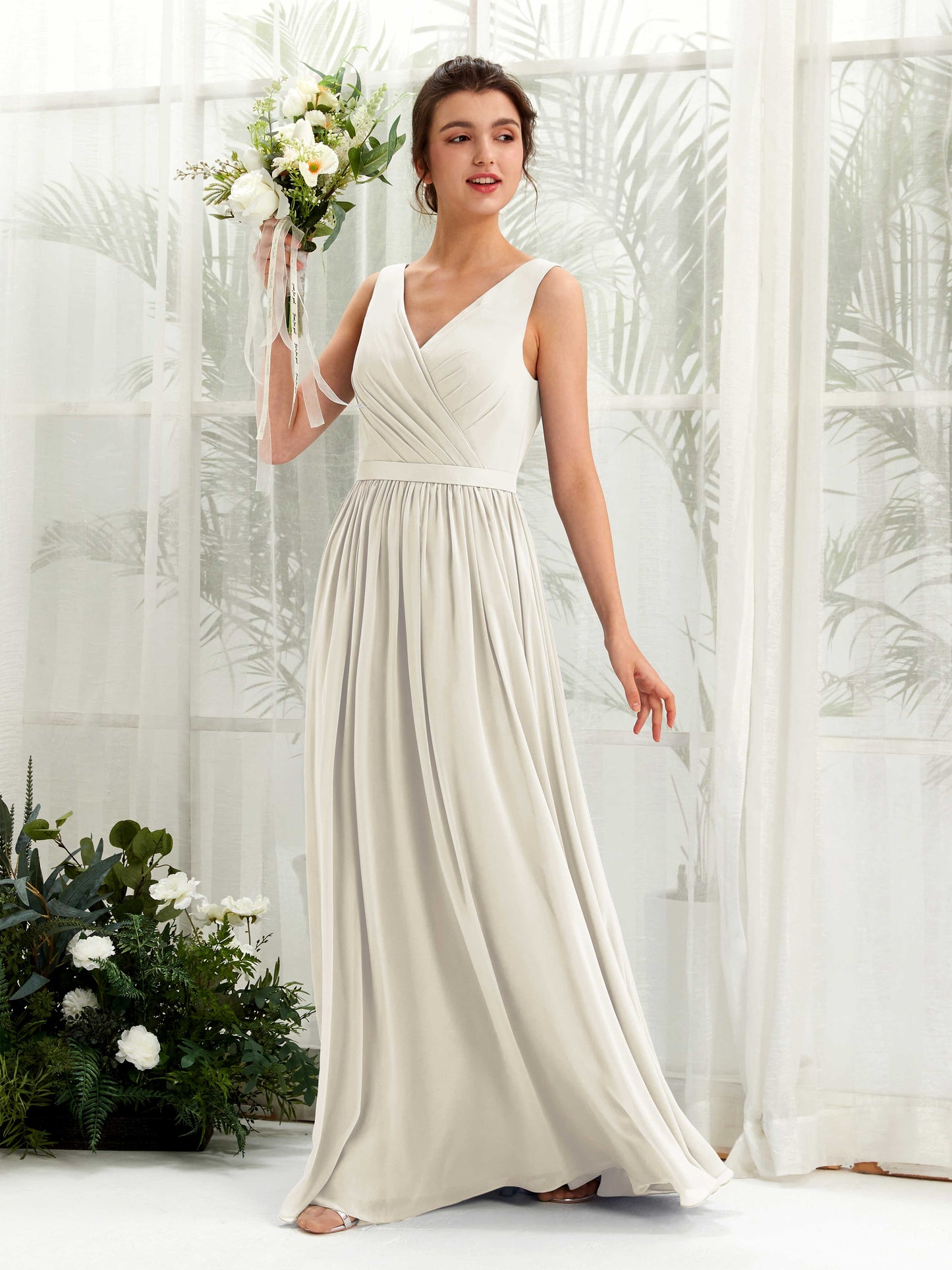 Barbara Ivory Sleeveless Maxi Dress