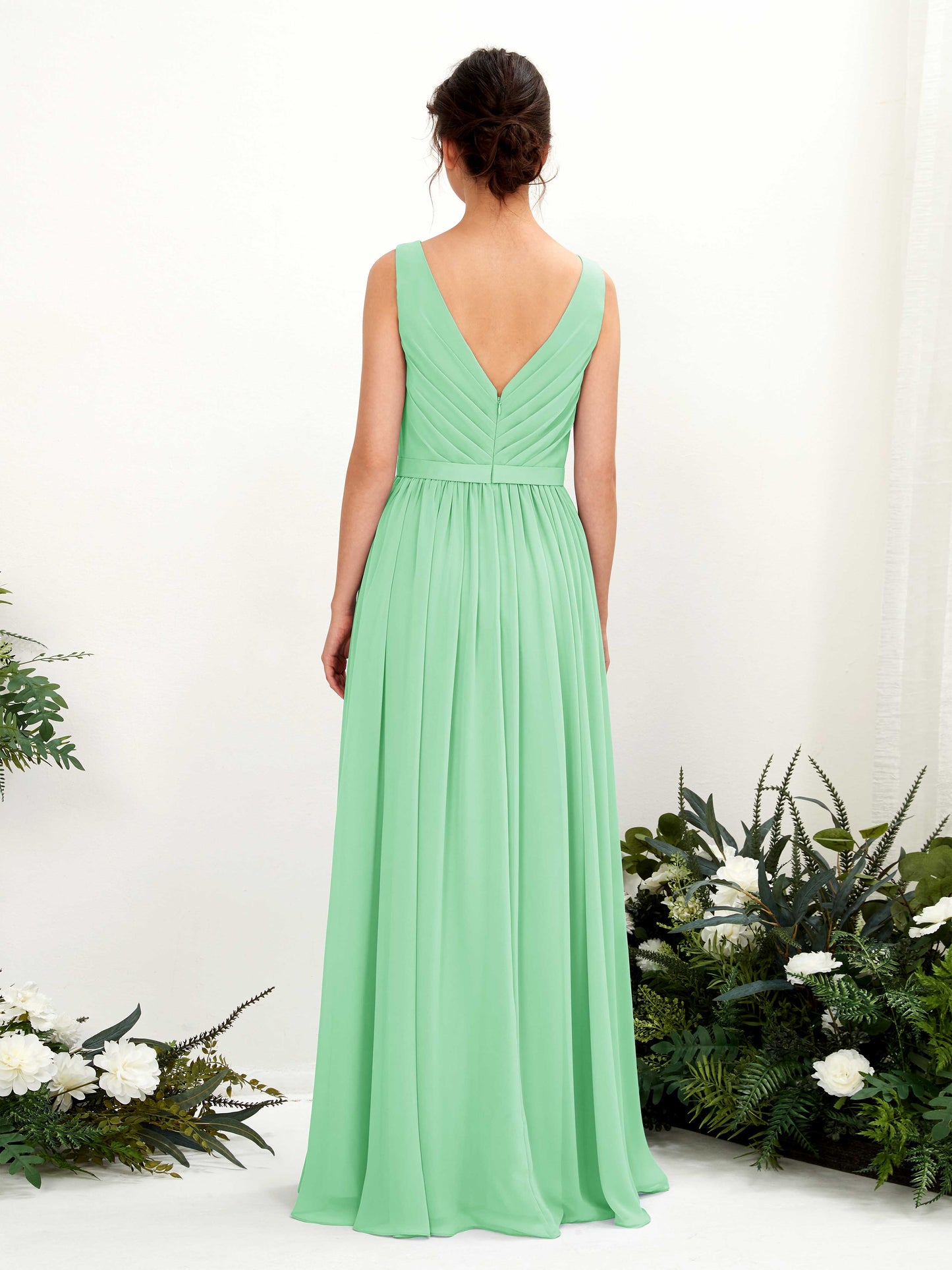 Barbara Mint Green Sleeveless Maxi Dress