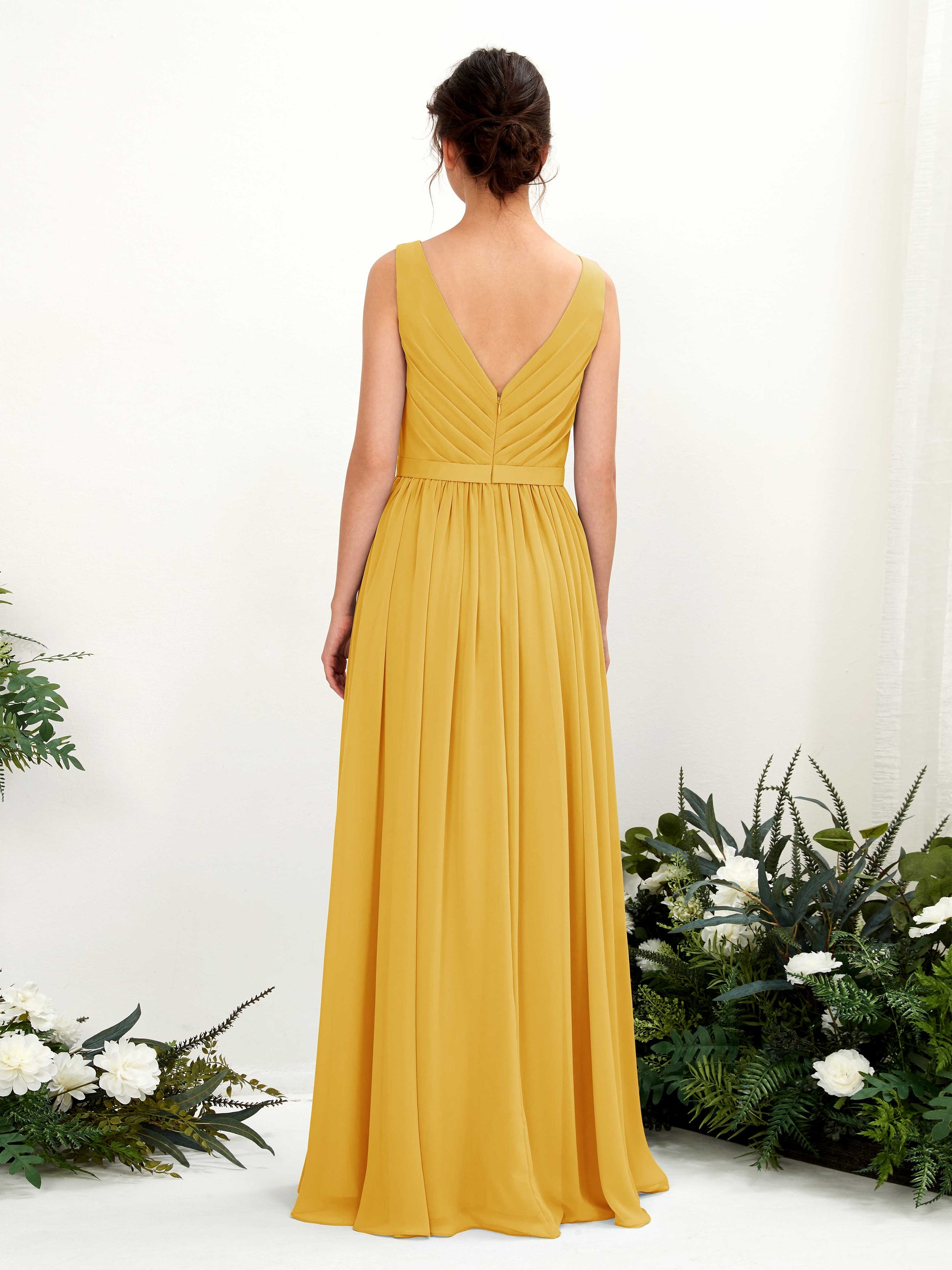 Barbara Mustard Yellow Sleeveless Maxi Dress