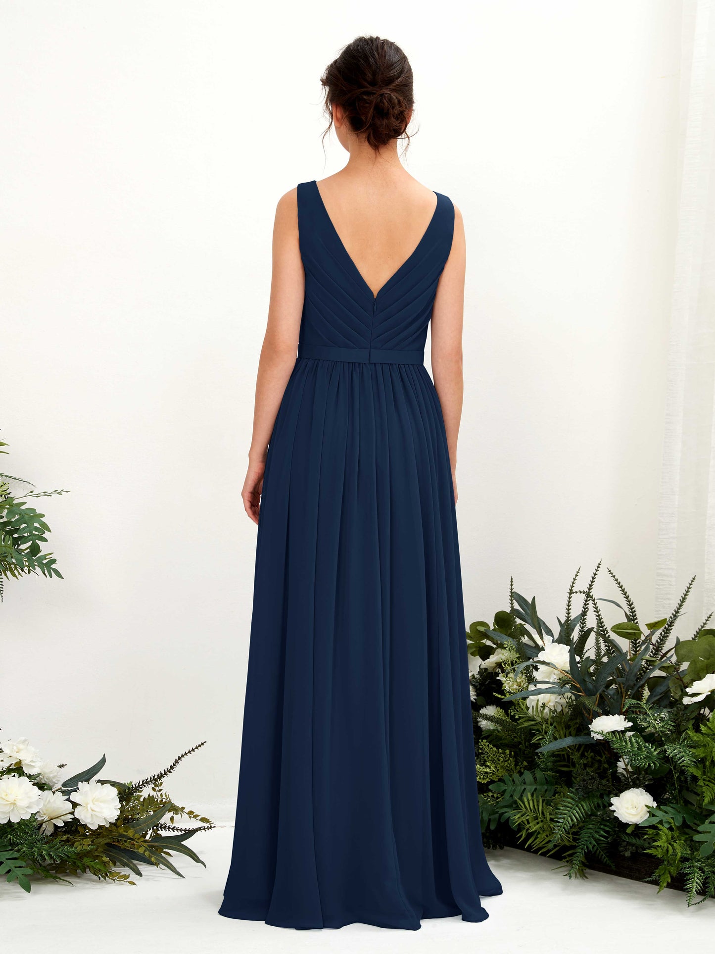 Barbara Navy Sleeveless Maxi Dress