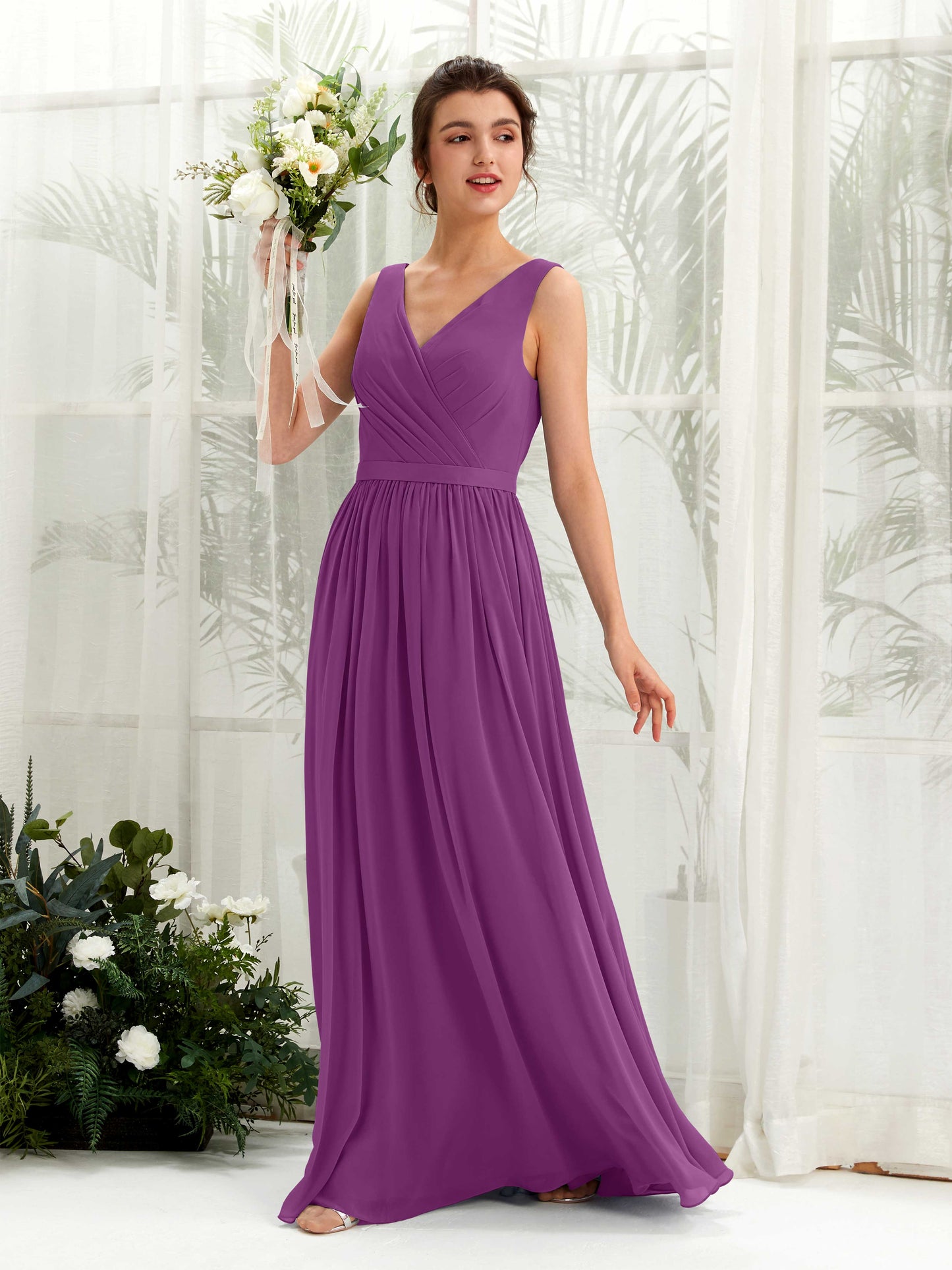 Barbara Purple Sleeveless Maxi Dress