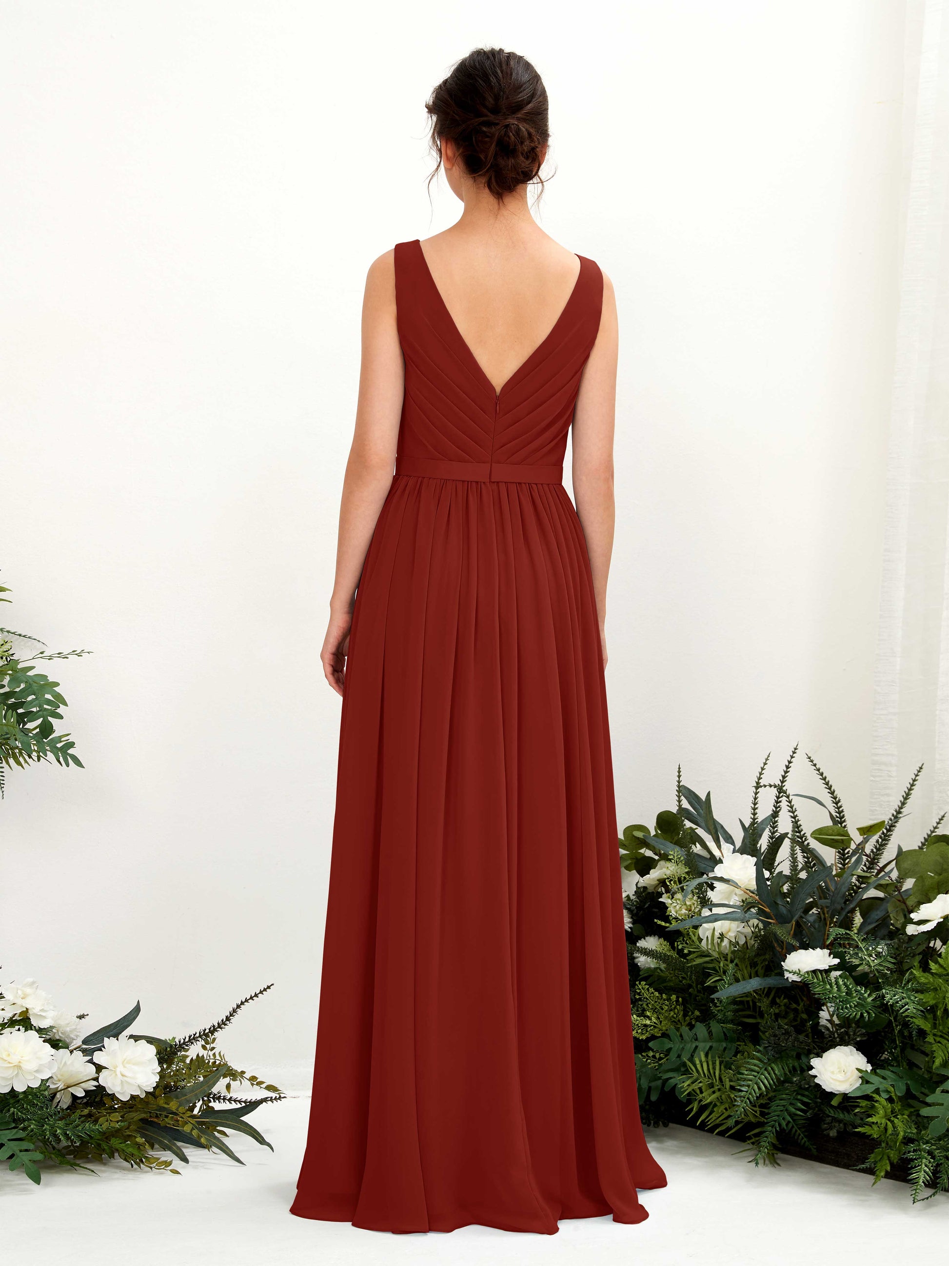 Barbara Rust Sleeveless Maxi Dress