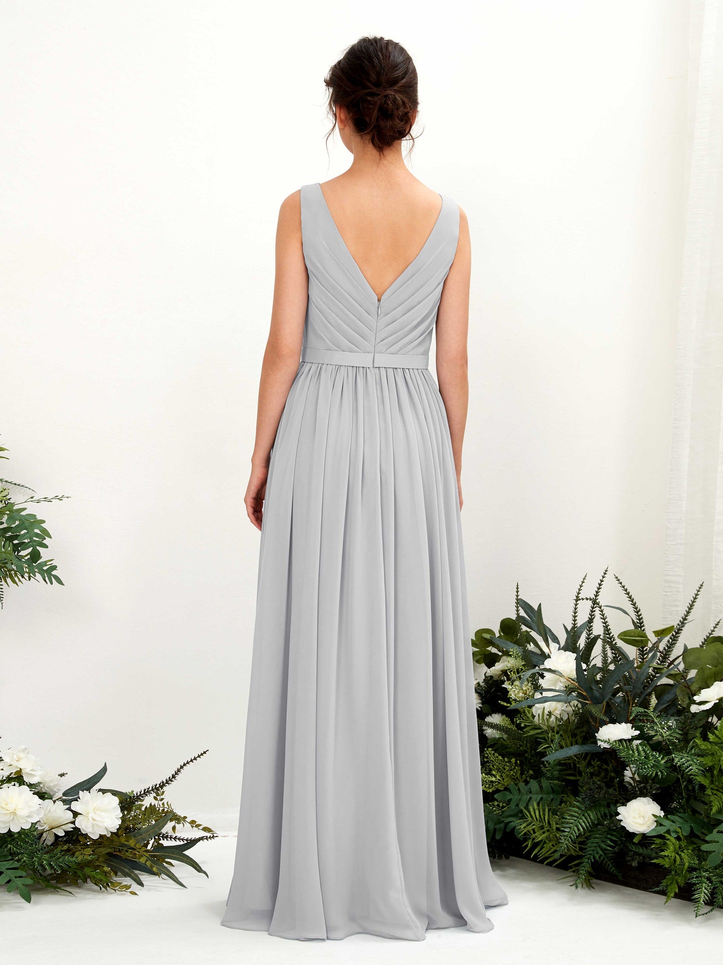 Barbara Silver Sleeveless Maxi Dress