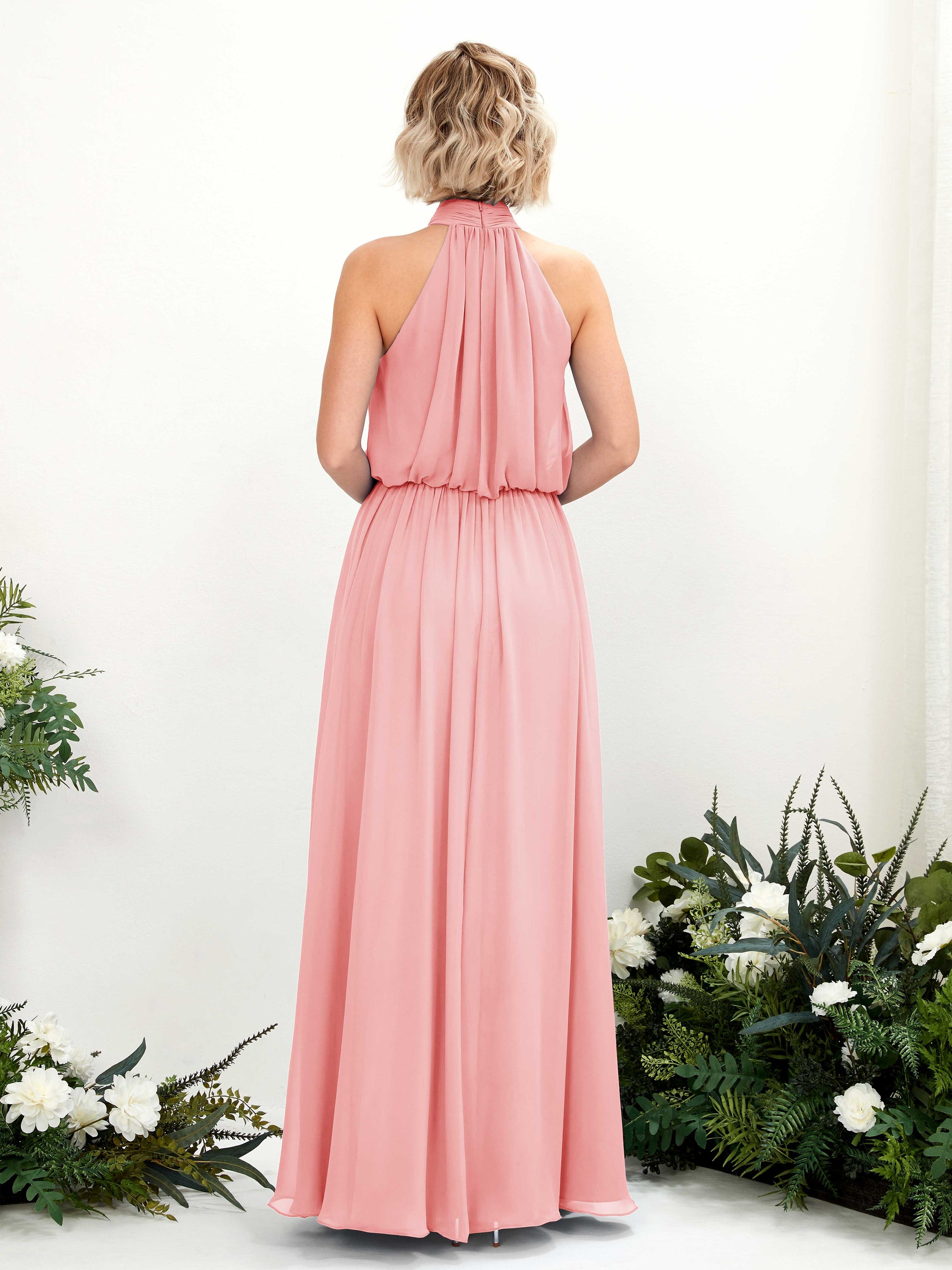 Bess Ballet Pink Halter Maxi Dress