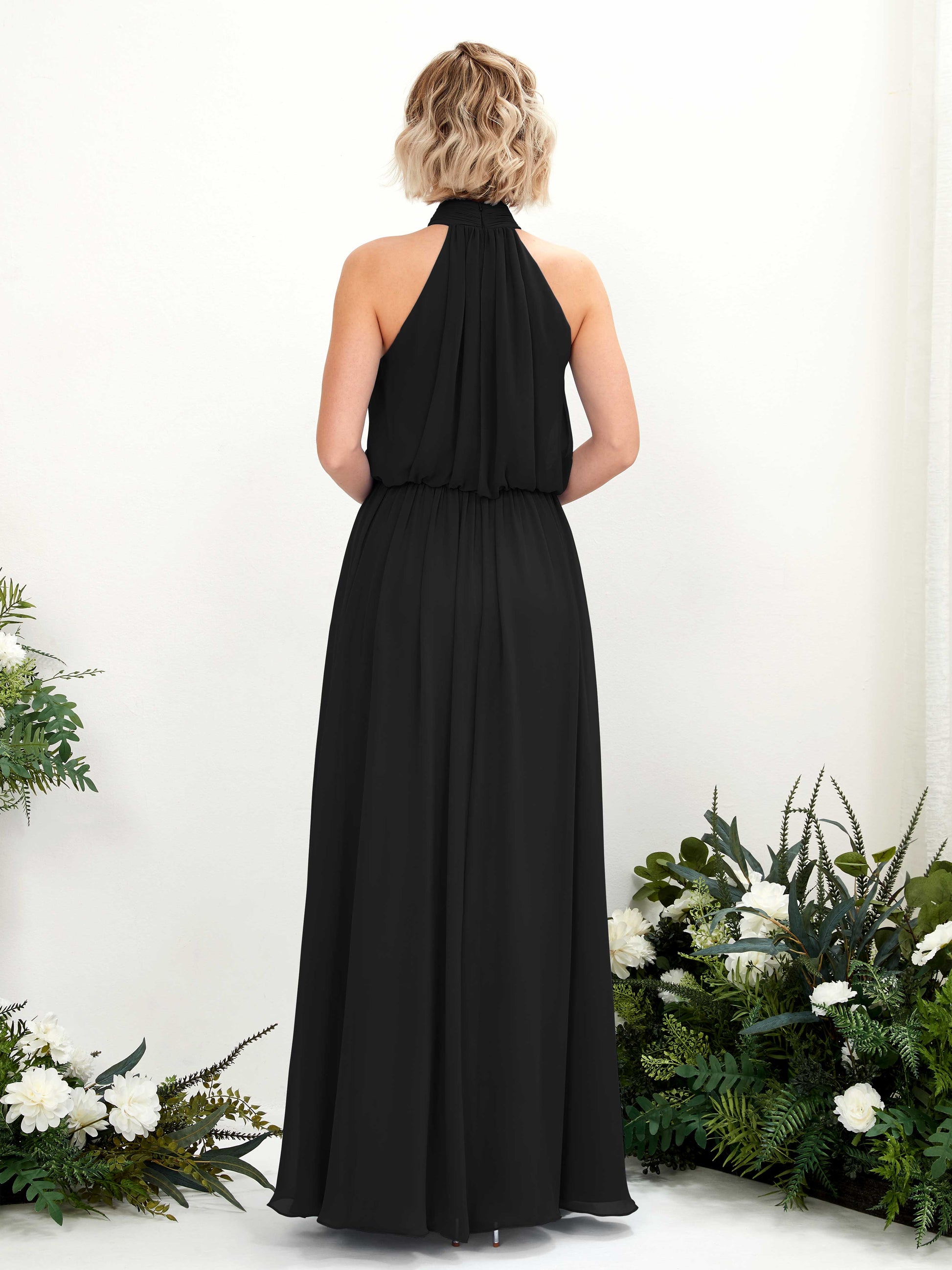 Bess Black Halter Maxi Dress