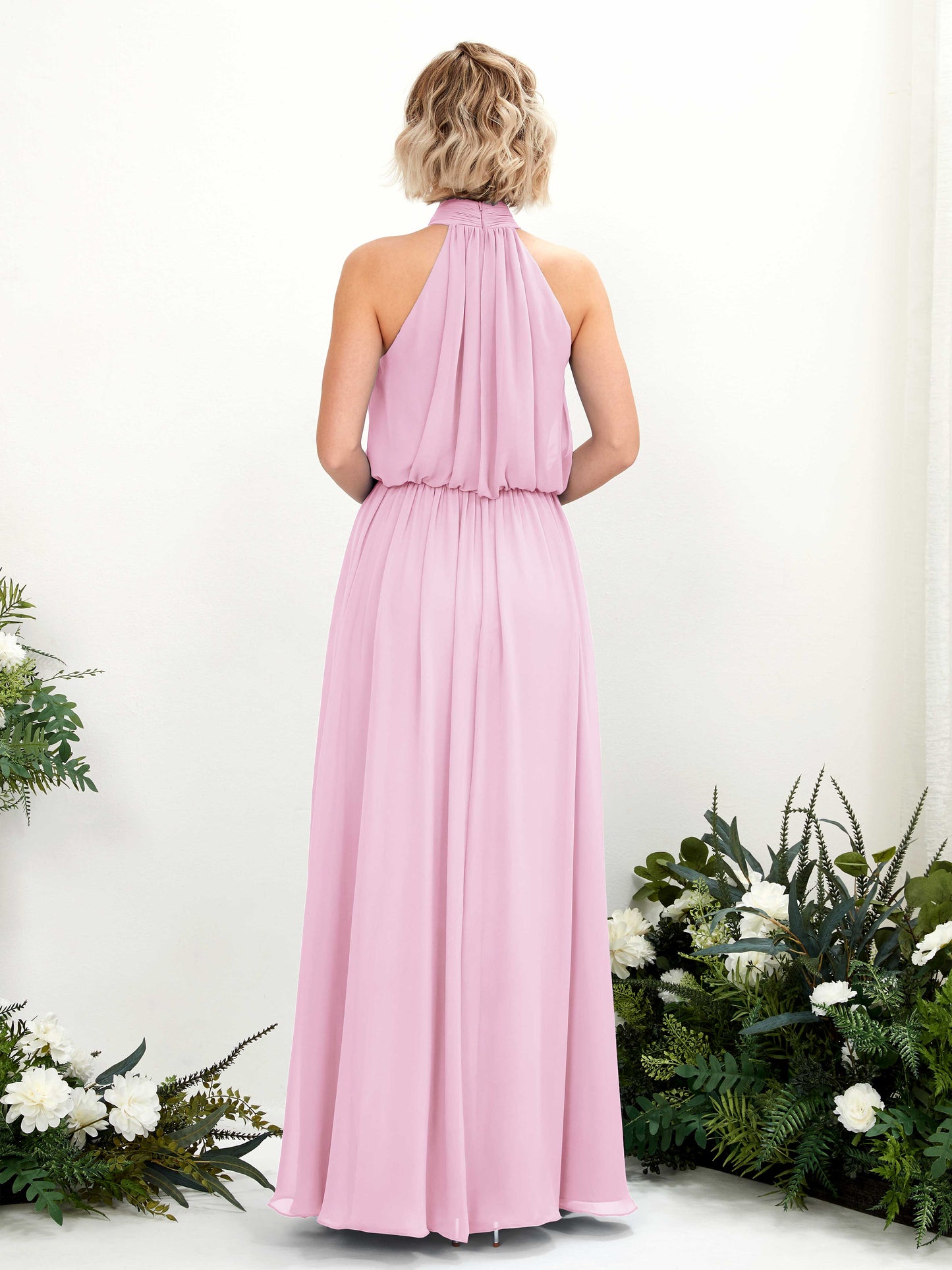 Bess Candy Pink Halter Maxi Dress