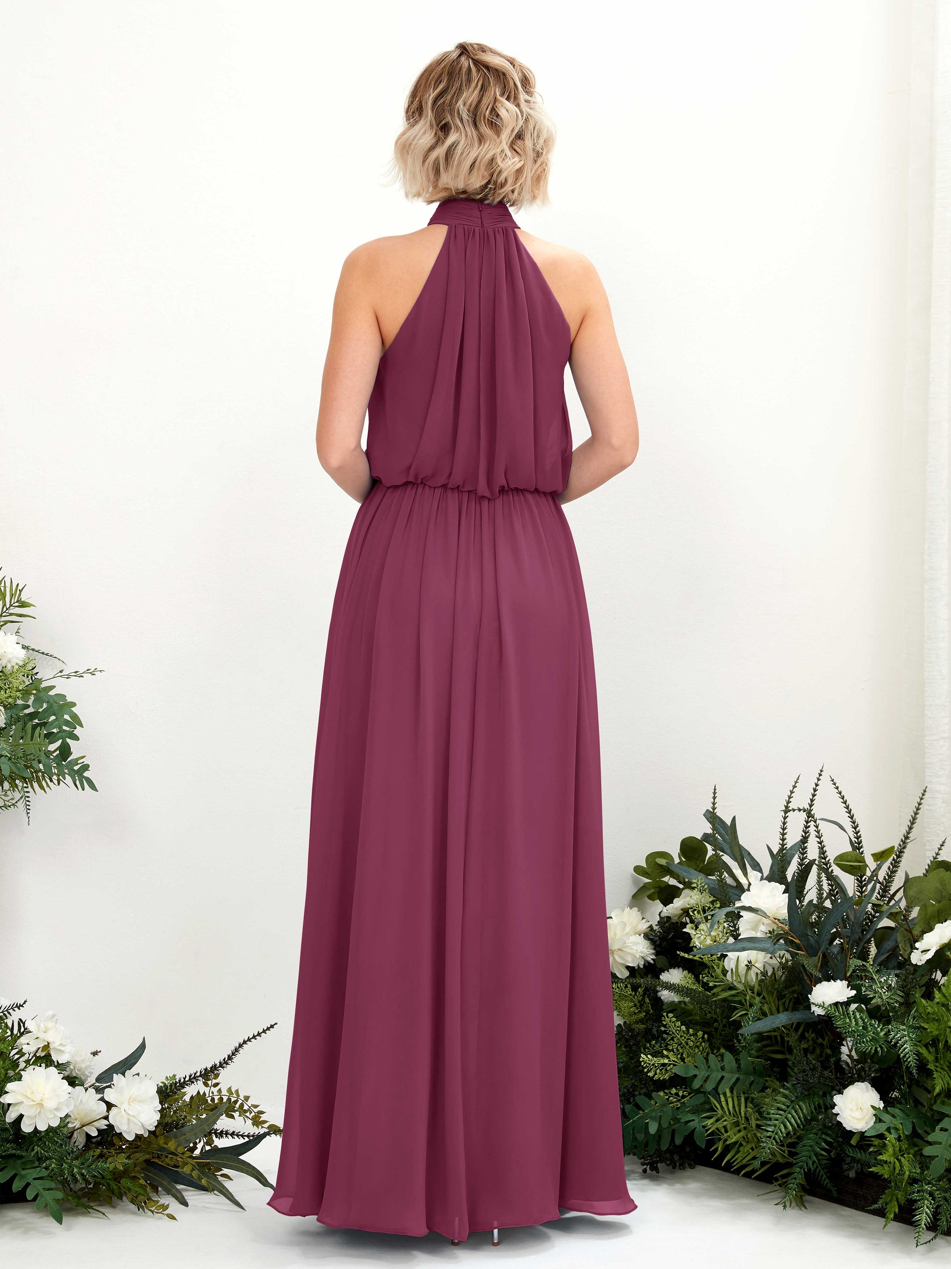 Bess Chianti Halter Maxi Dress