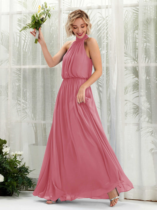 Bess Desert Rose Halter Maxi Dress