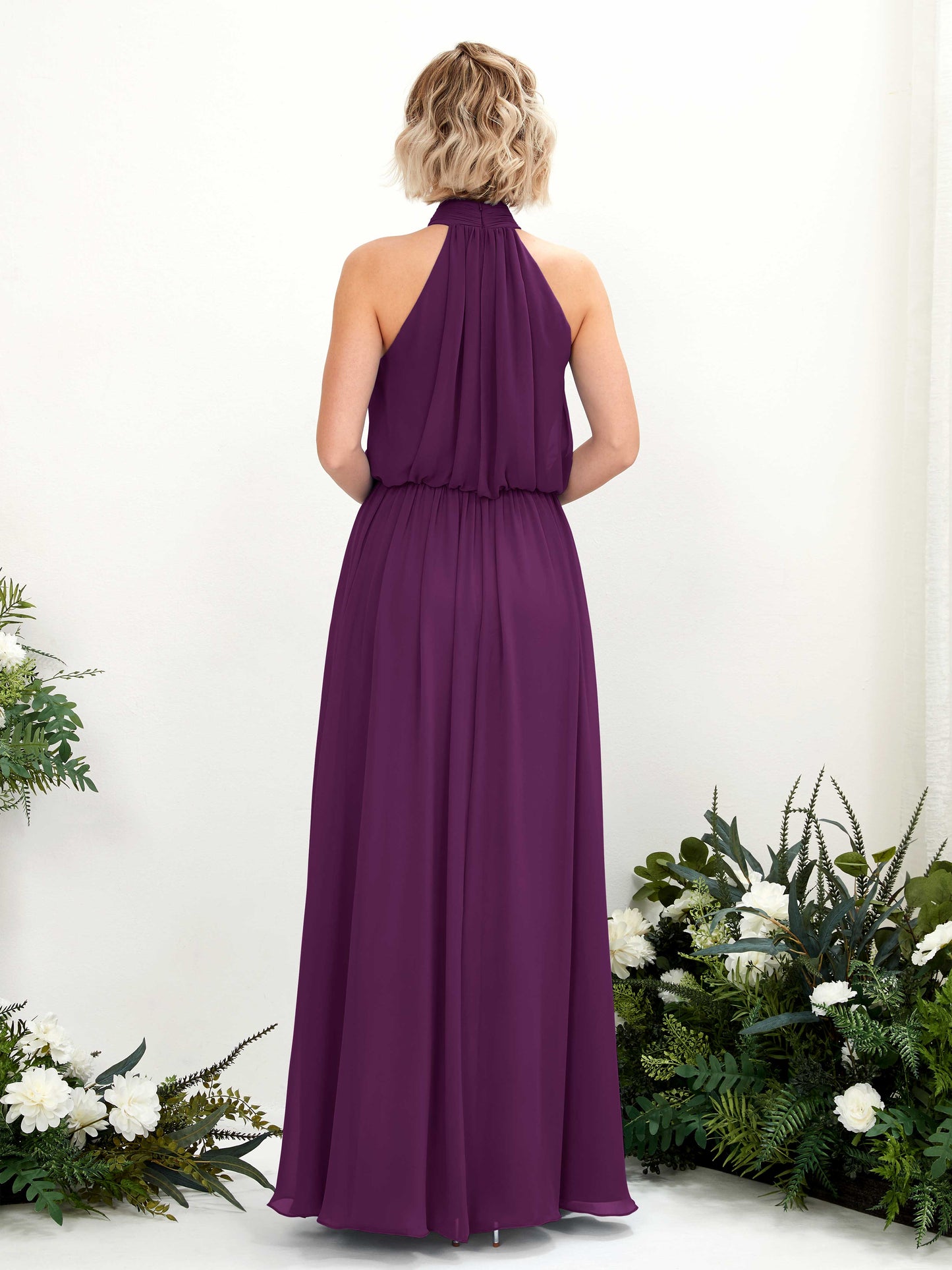 Bess Grape Halter Maxi Dress