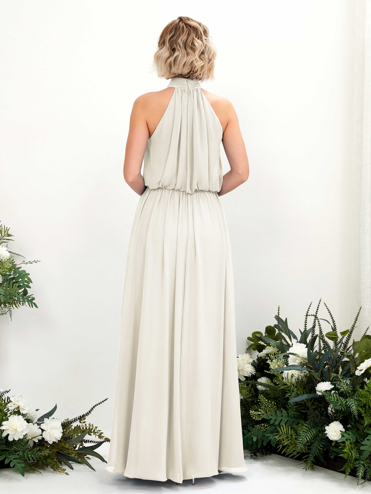 Bess Ivory Halter Maxi Dress