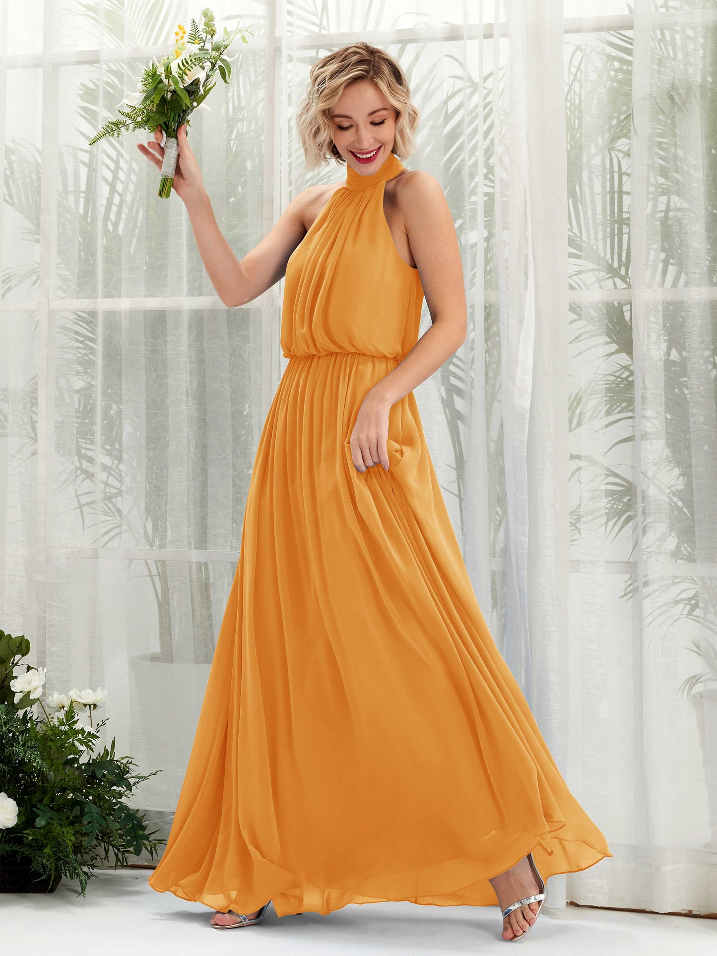 Bess Mango Halter Maxi Dress