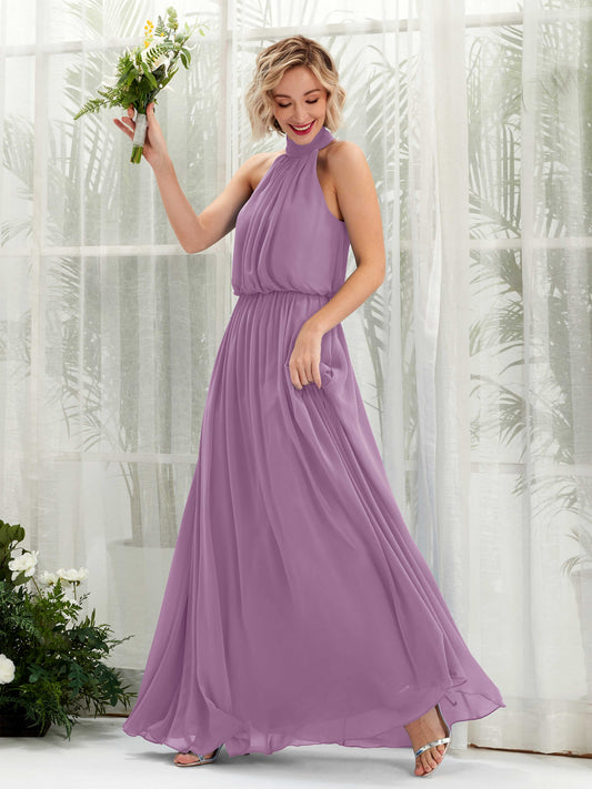 Bess Orchid Mist Halter Maxi Dress