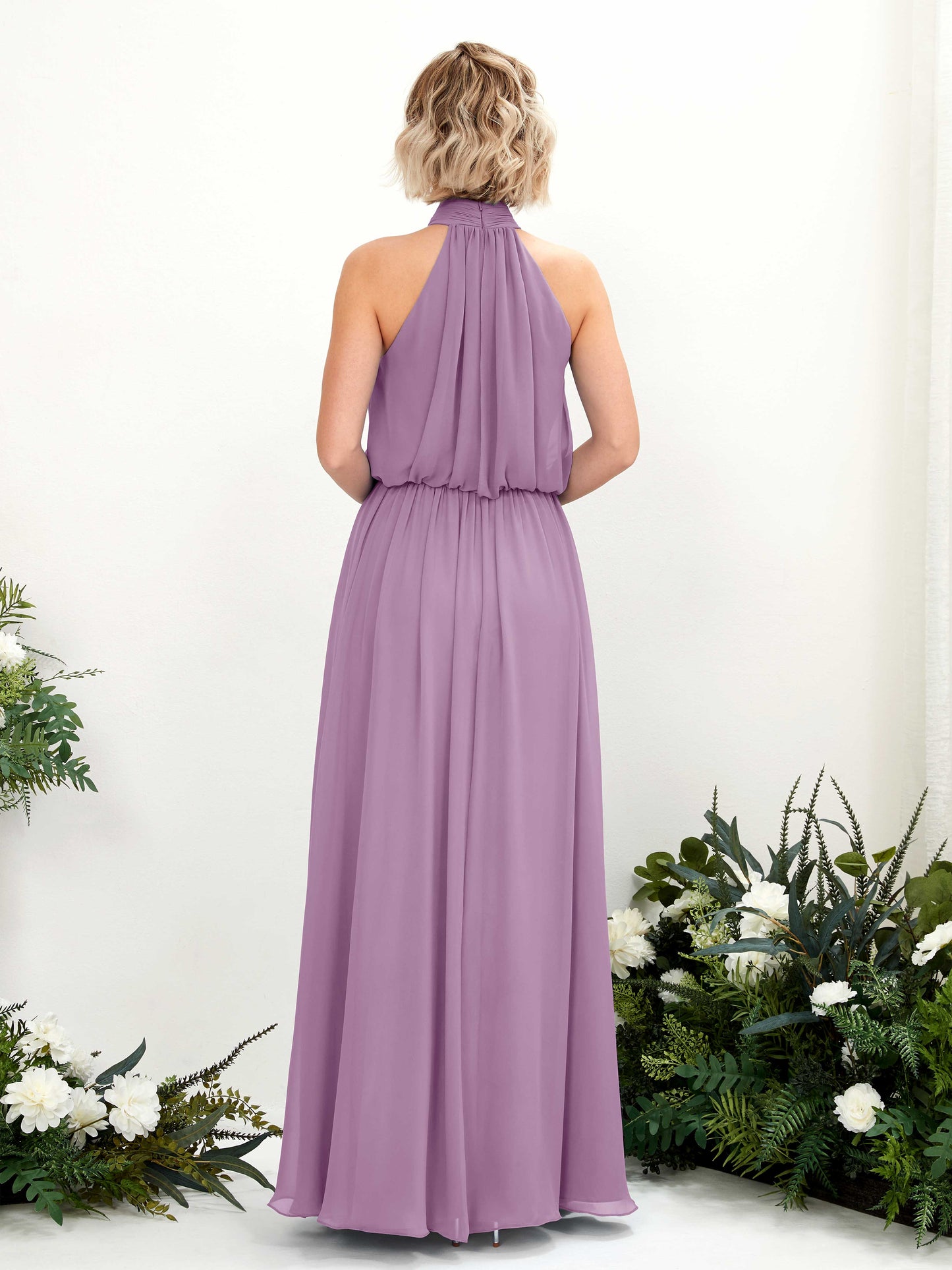 Bess Orchid Mist Halter Maxi Dress